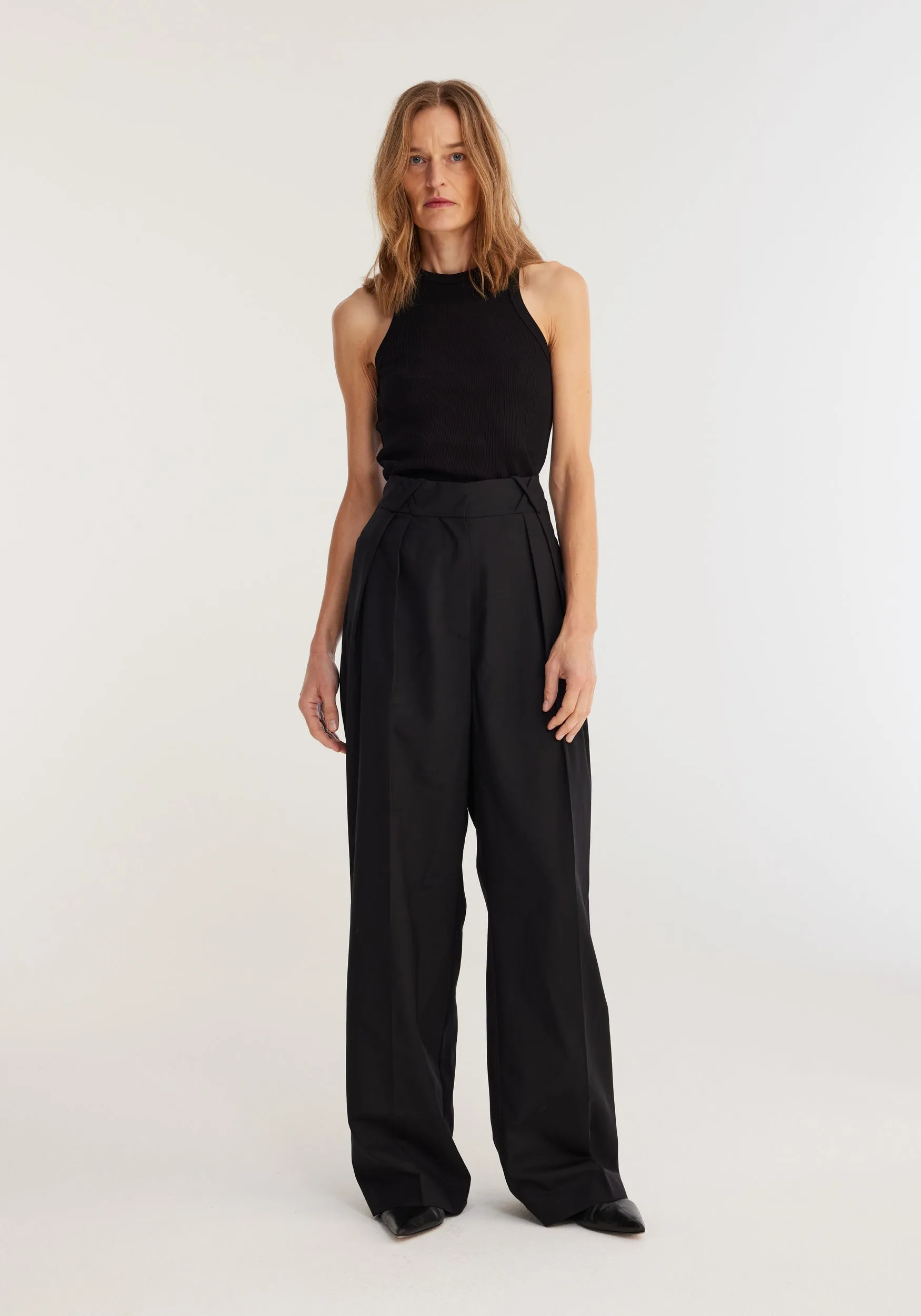Cotton rib tank top | noir sold by Rohe