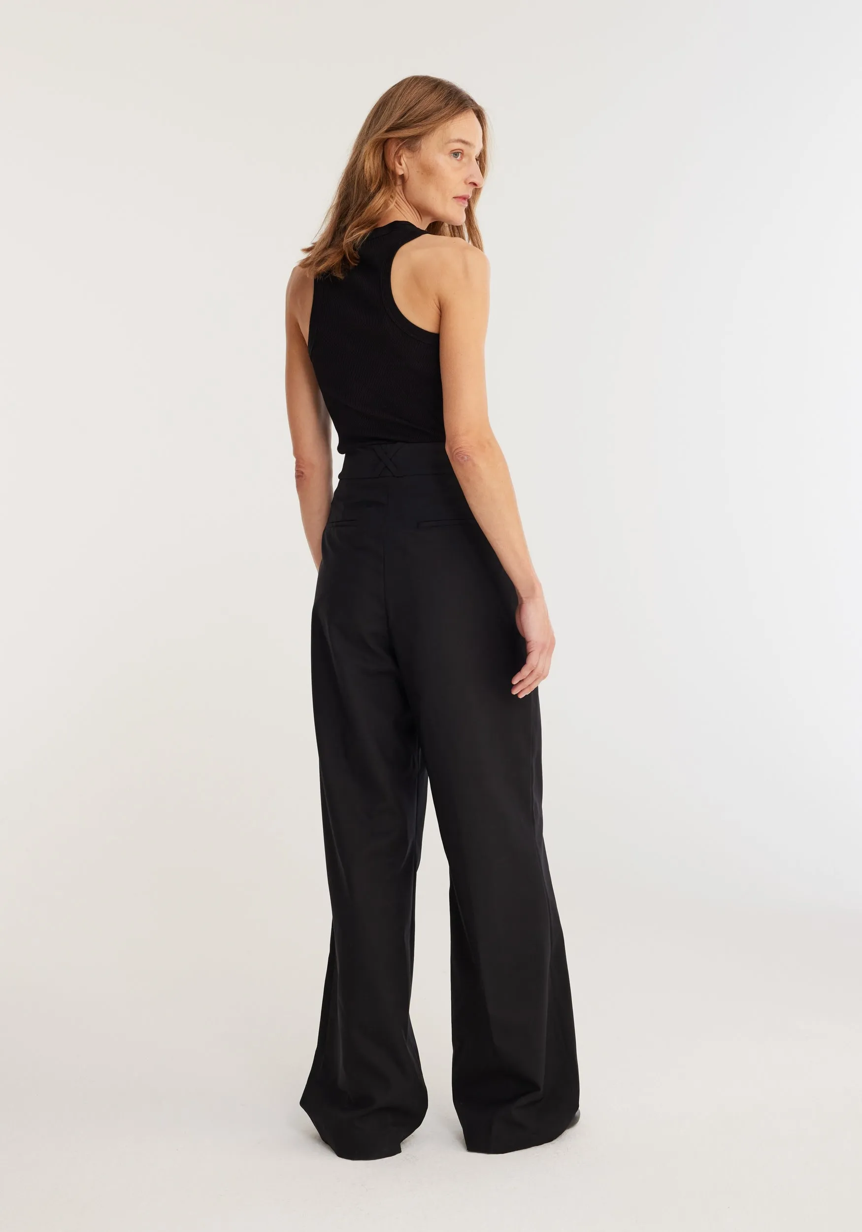 Cotton rib tank top | noir sold by Rohe product image thumbnail 4