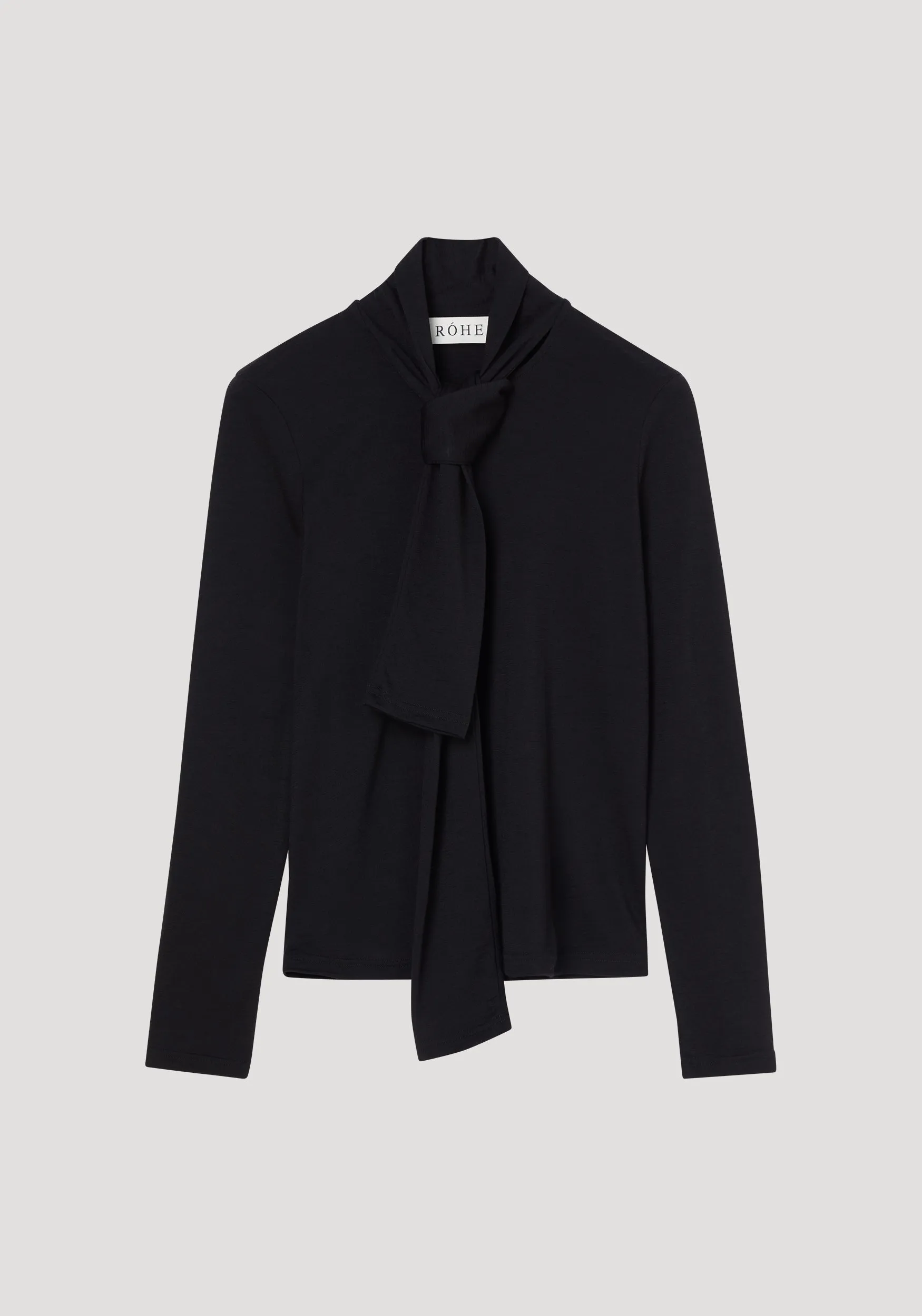 Merino scarf top | black sold by Rohe