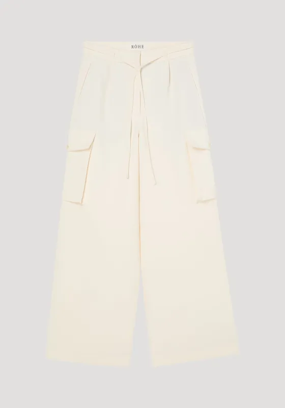 Tailored cargo trousers | off white sold by Rohe
