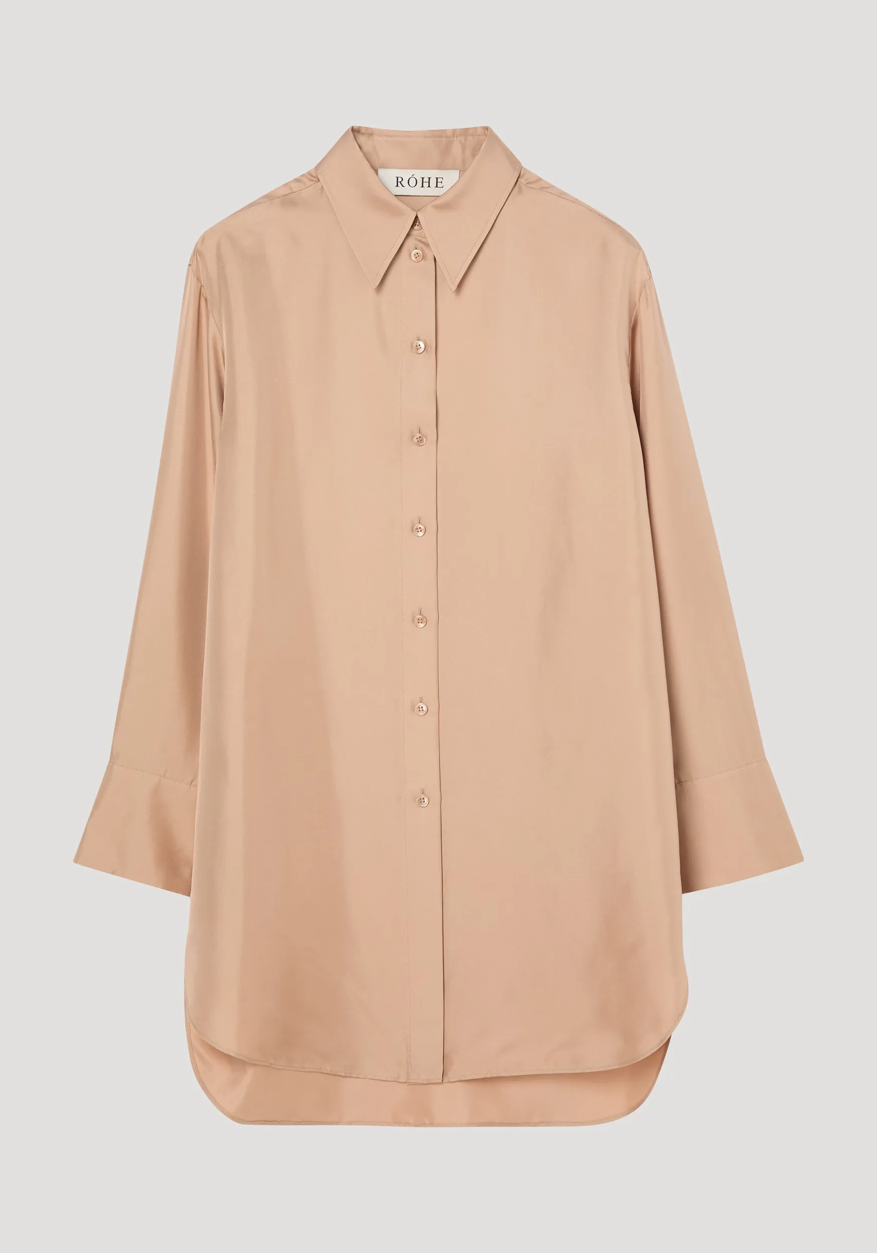 Signature elongated silk shirt | powder sold by Rohe