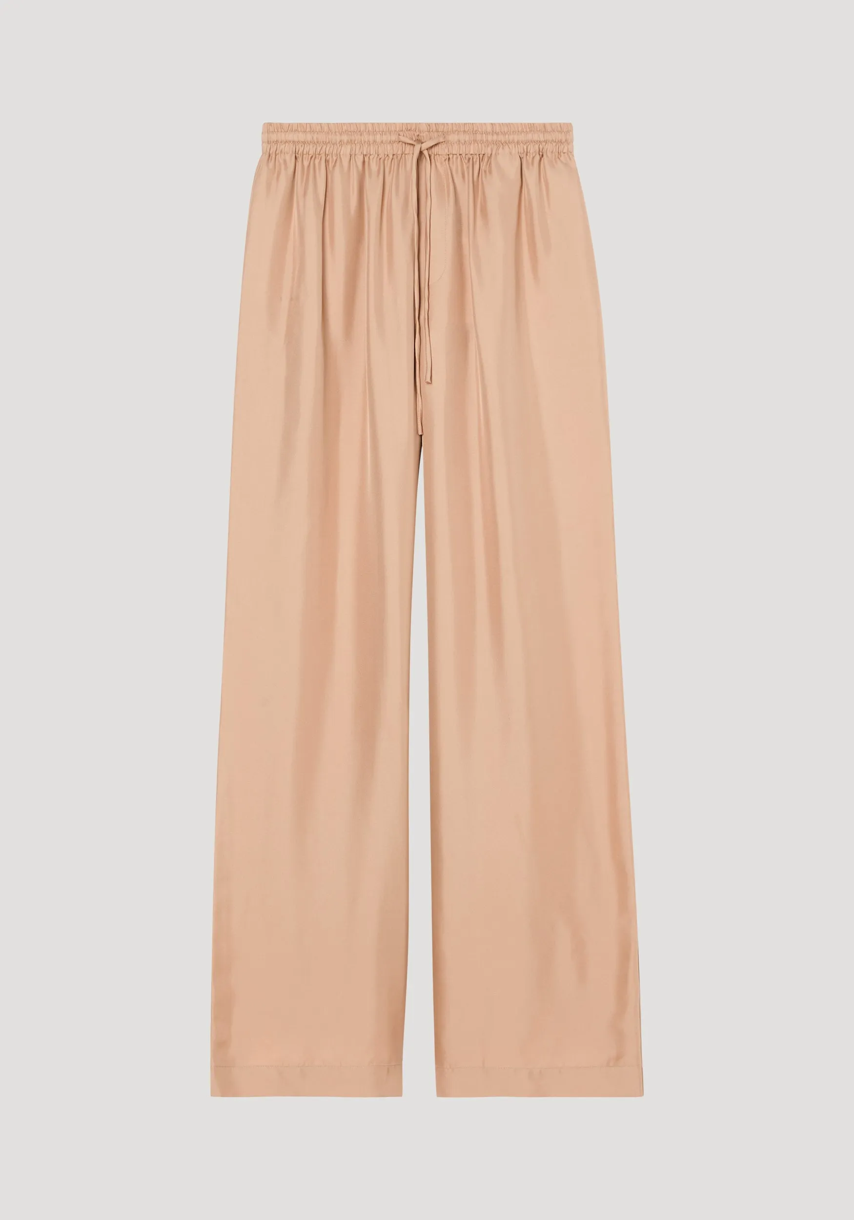Wide leg silk trousers | powder sold by Rohe