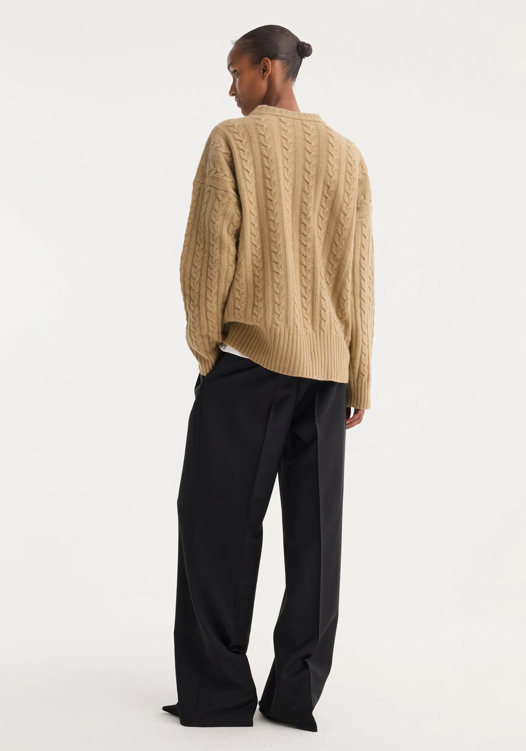 Cable knit jumper | camel sold by Rohe product image thumbnail 2