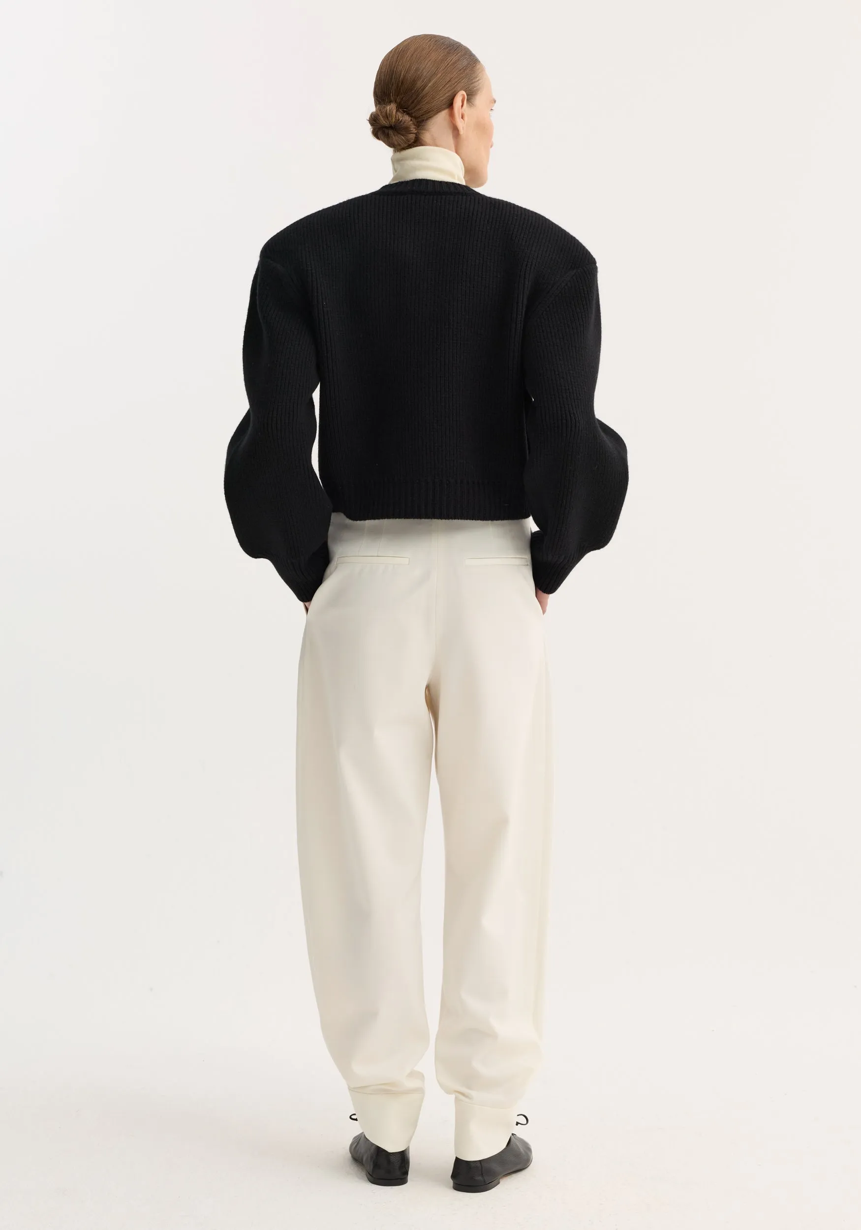 Statement shoulder cardigan | black sold by Rohe product image thumbnail 5
