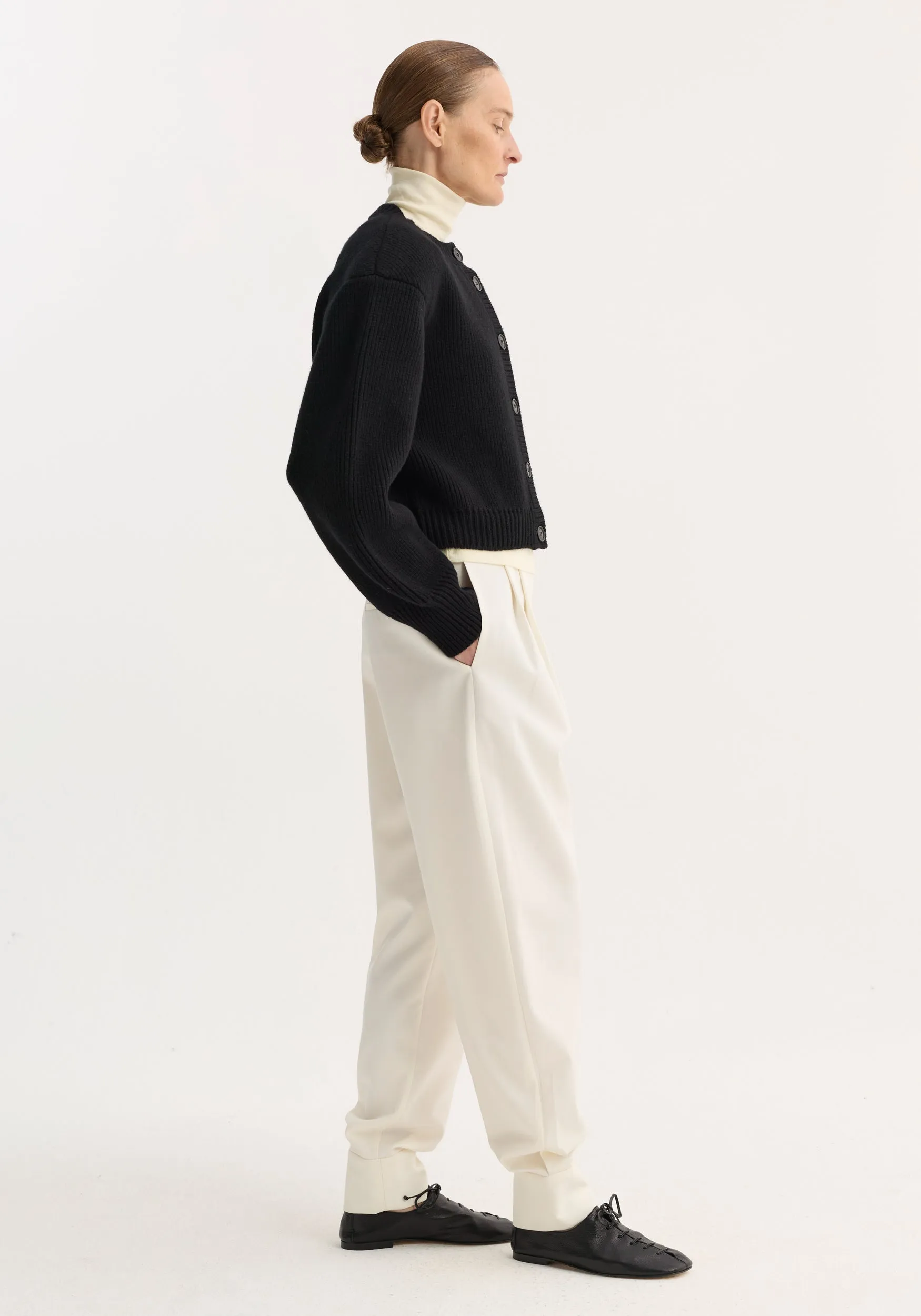 Statement shoulder cardigan | black sold by Rohe product image thumbnail 2