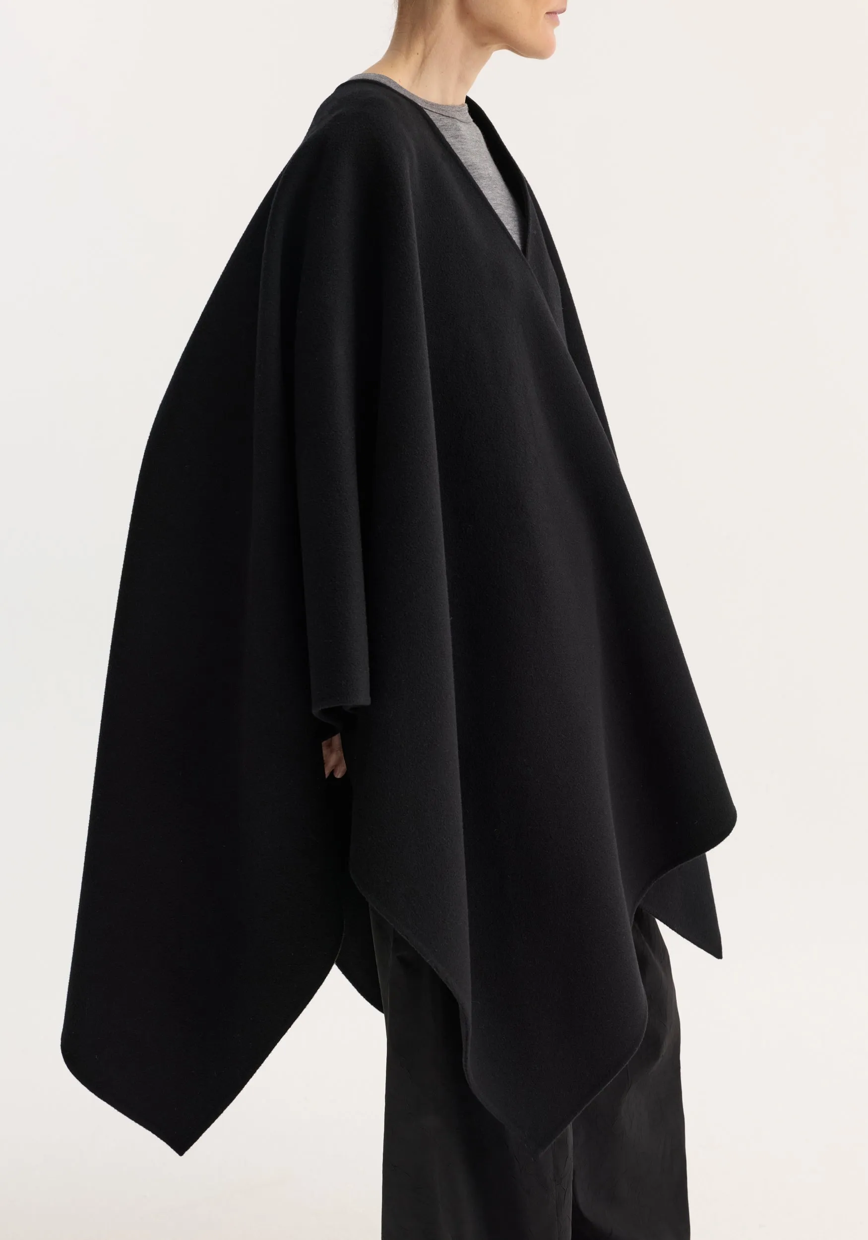 Draped scarf poncho | black sold by Rohe product image thumbnail 2