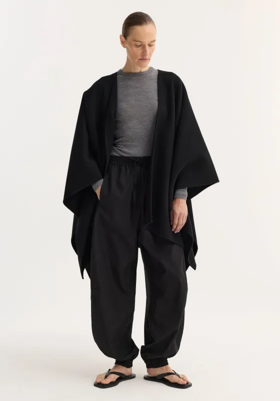 Draped scarf poncho | black made by Rohe