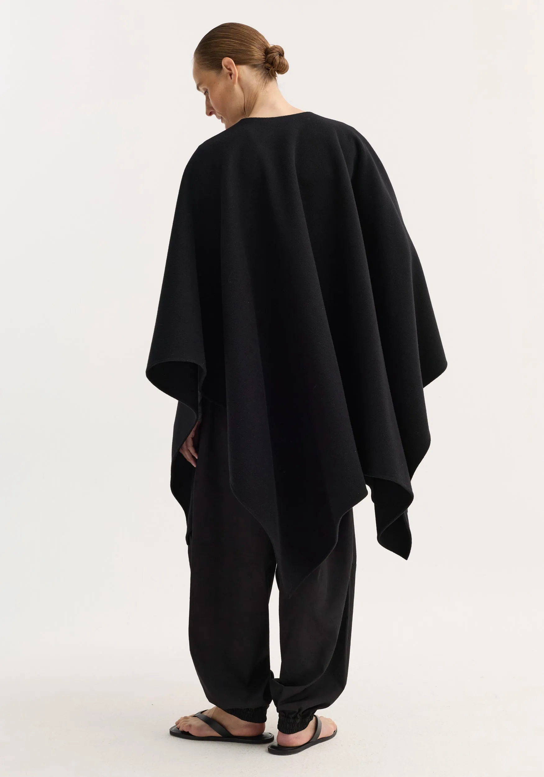 Draped scarf poncho | black sold by Rohe product image thumbnail 5