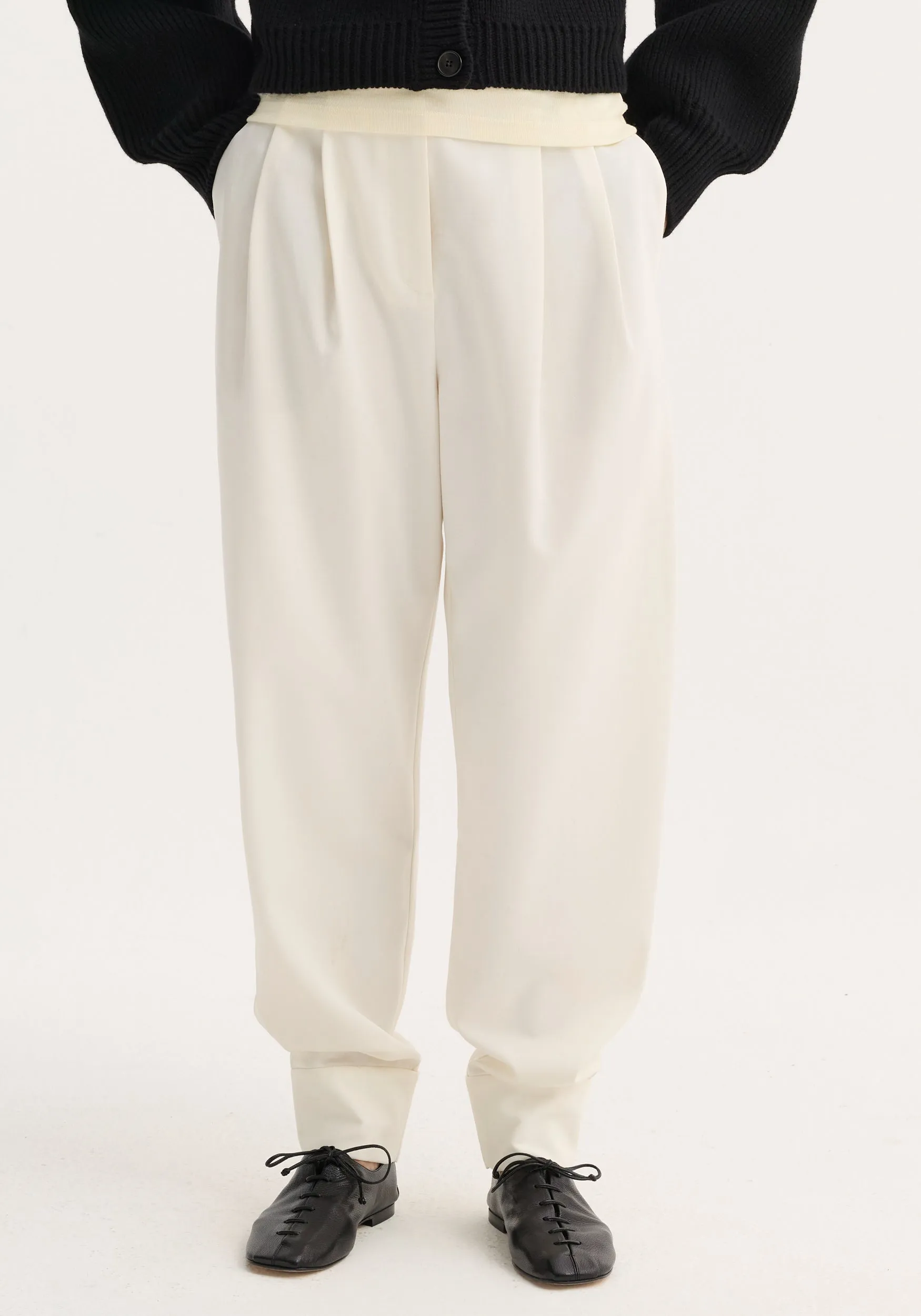 Barrel leg trousers | off white sold by Rohe product image thumbnail 3