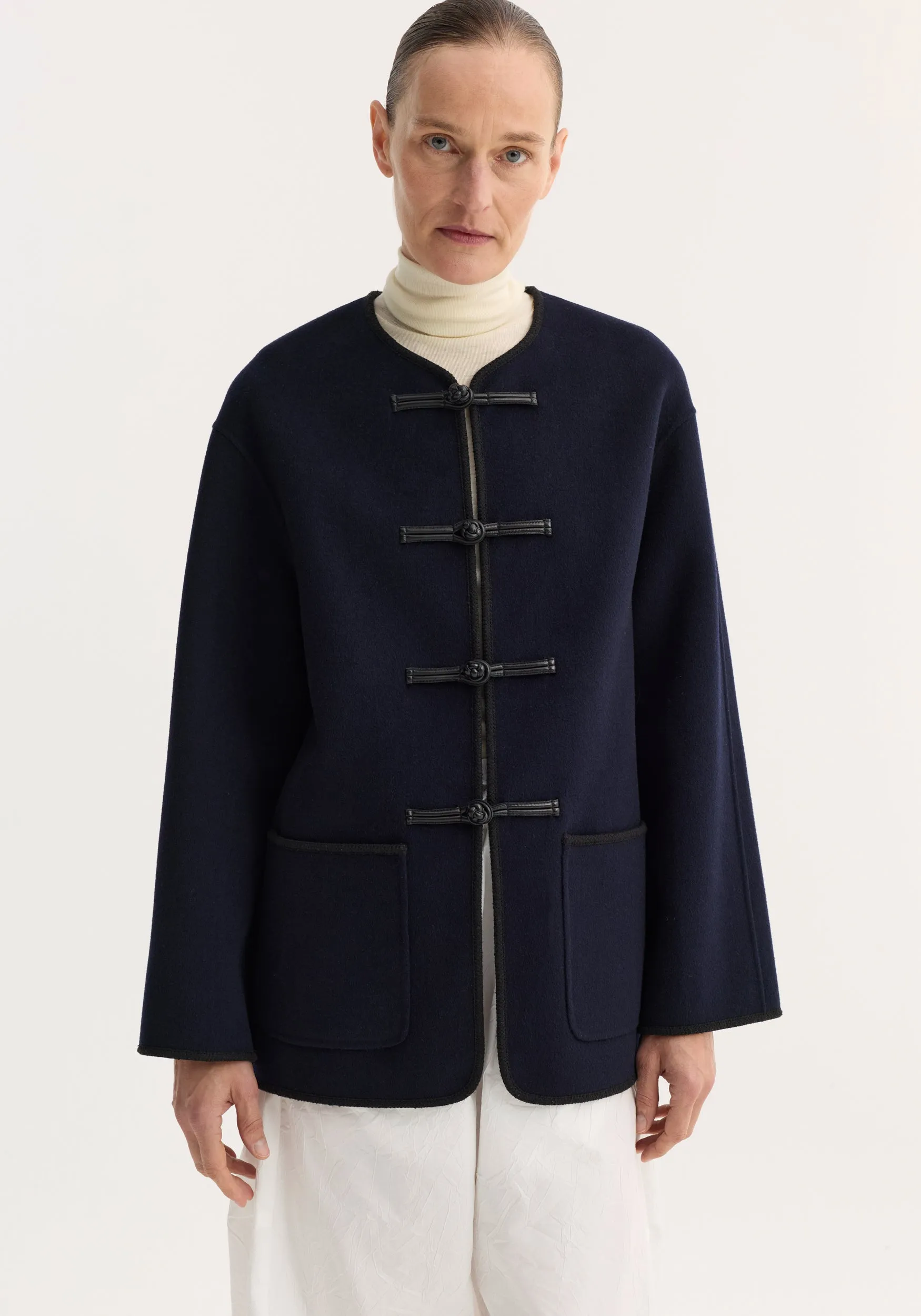 Double-faced wool pankou jacket | navy sold by Rohe product image thumbnail 2