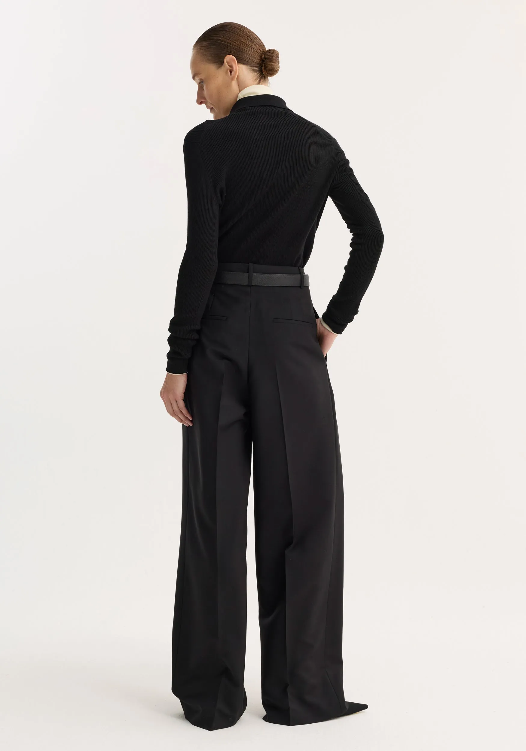 Rib knitted polo | black sold by Rohe product image thumbnail 5