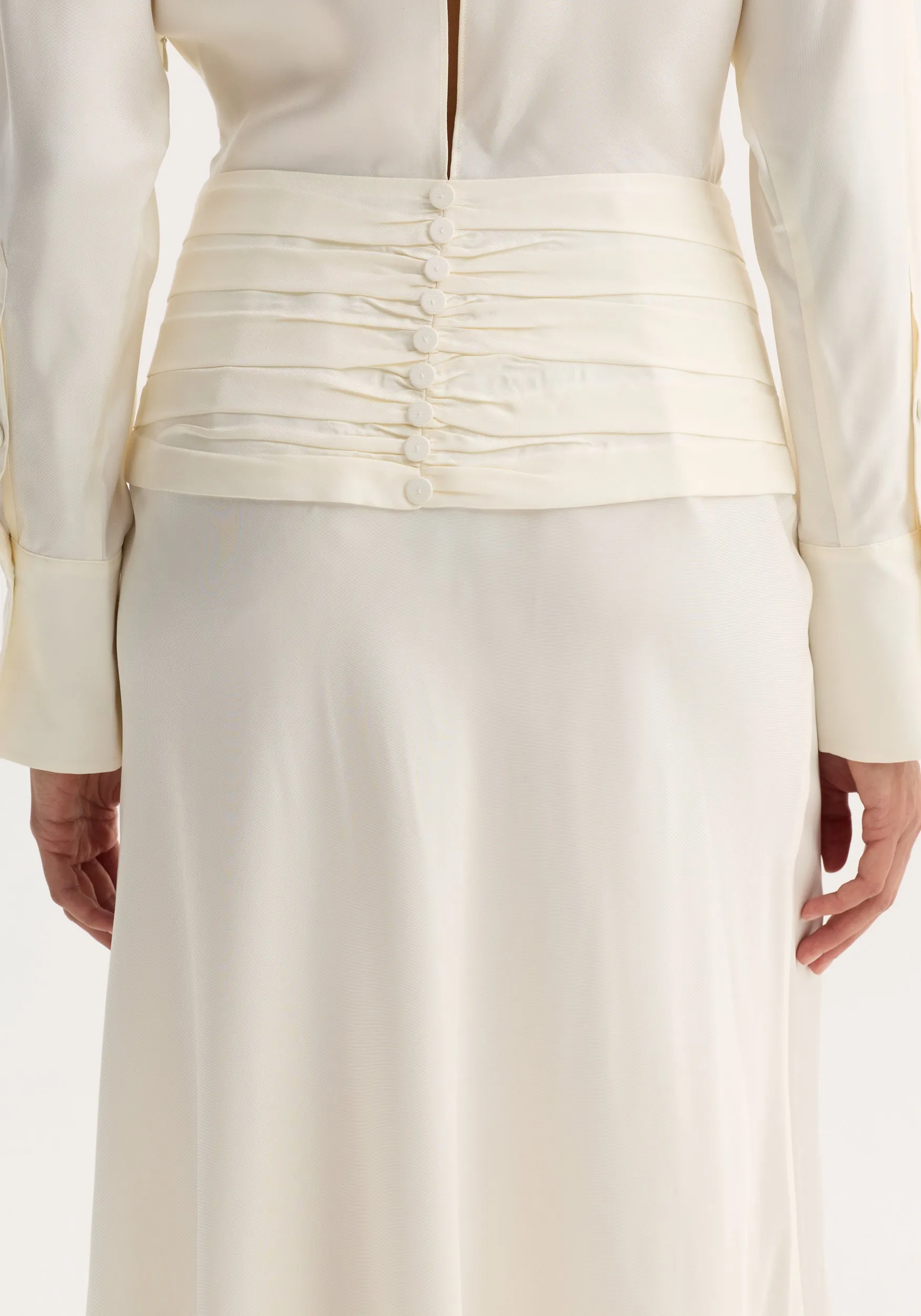 Tuxedo silk dress | cream sold by Rohe product image thumbnail 5
