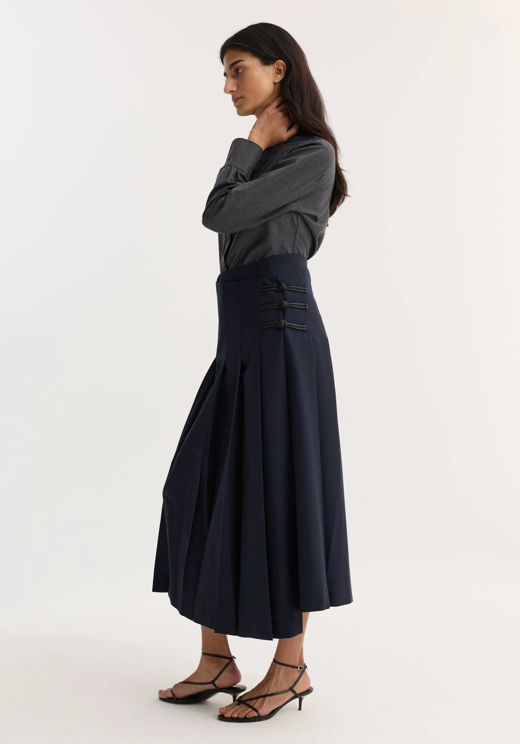 Fitted shirt | dark grey melange sold by Rohe product image thumbnail 3