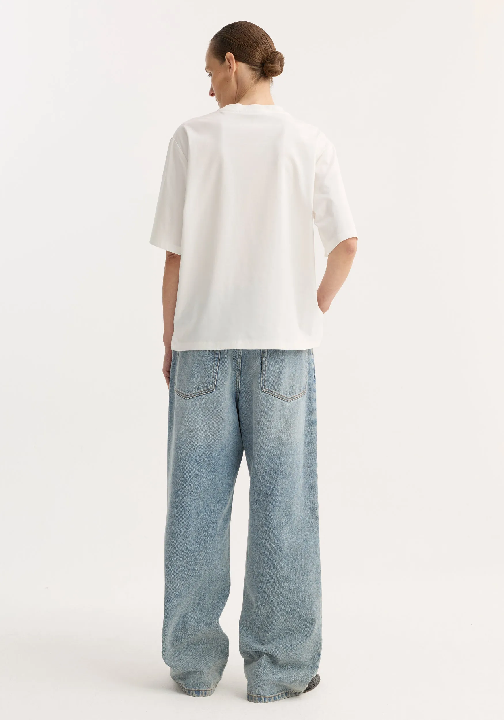 Oversized cotton silk t-shirt | off white sold by Rohe product image thumbnail 5