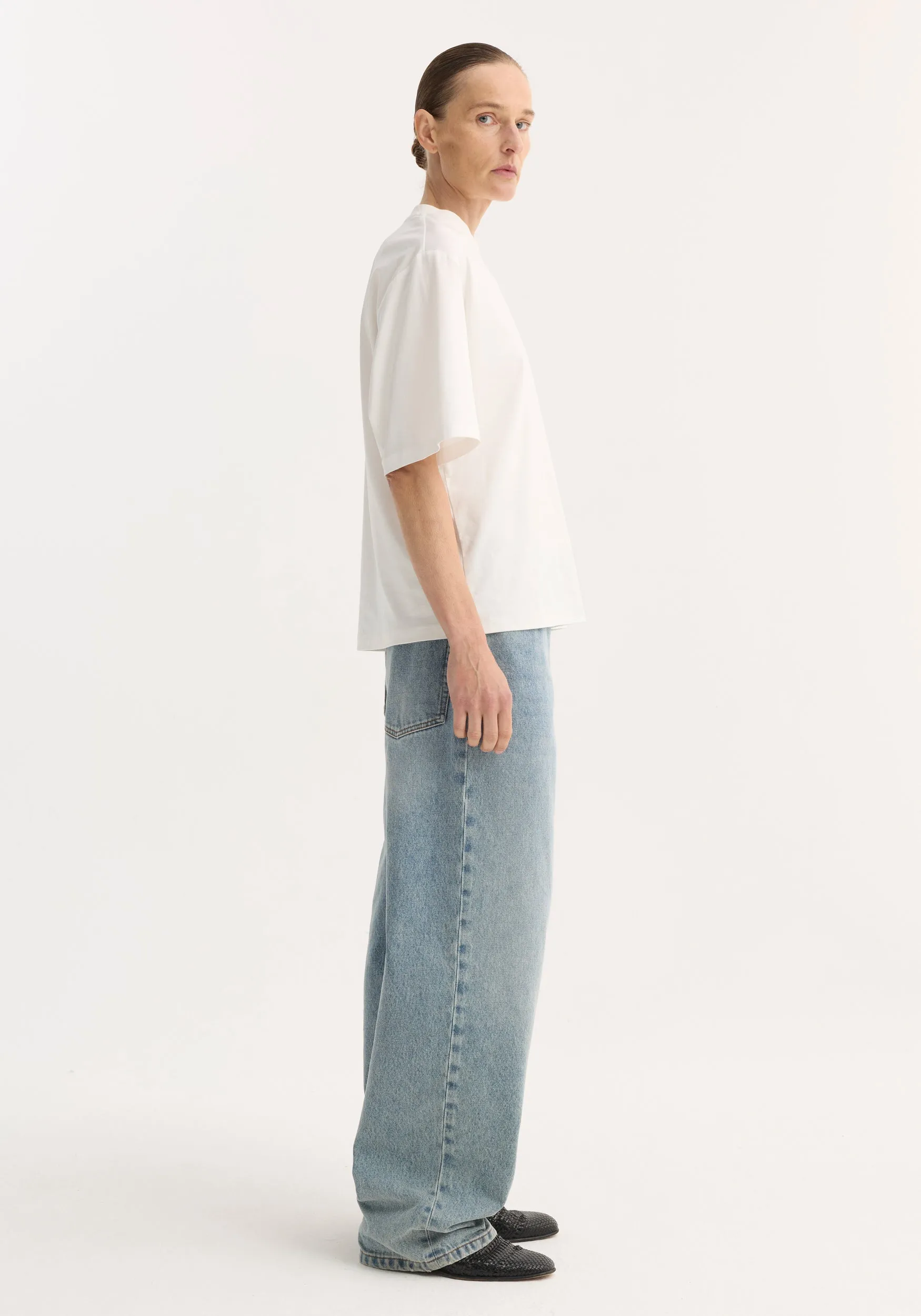 Oversized cotton silk t-shirt | off white sold by Rohe product image thumbnail 4