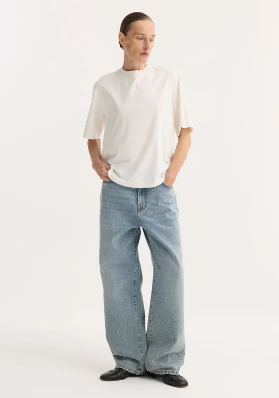 Oversized cotton silk t-shirt | off white sold by Rohe