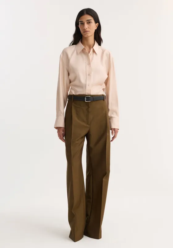 Relaxed straight leg trouser | golden brown sold by Rohe