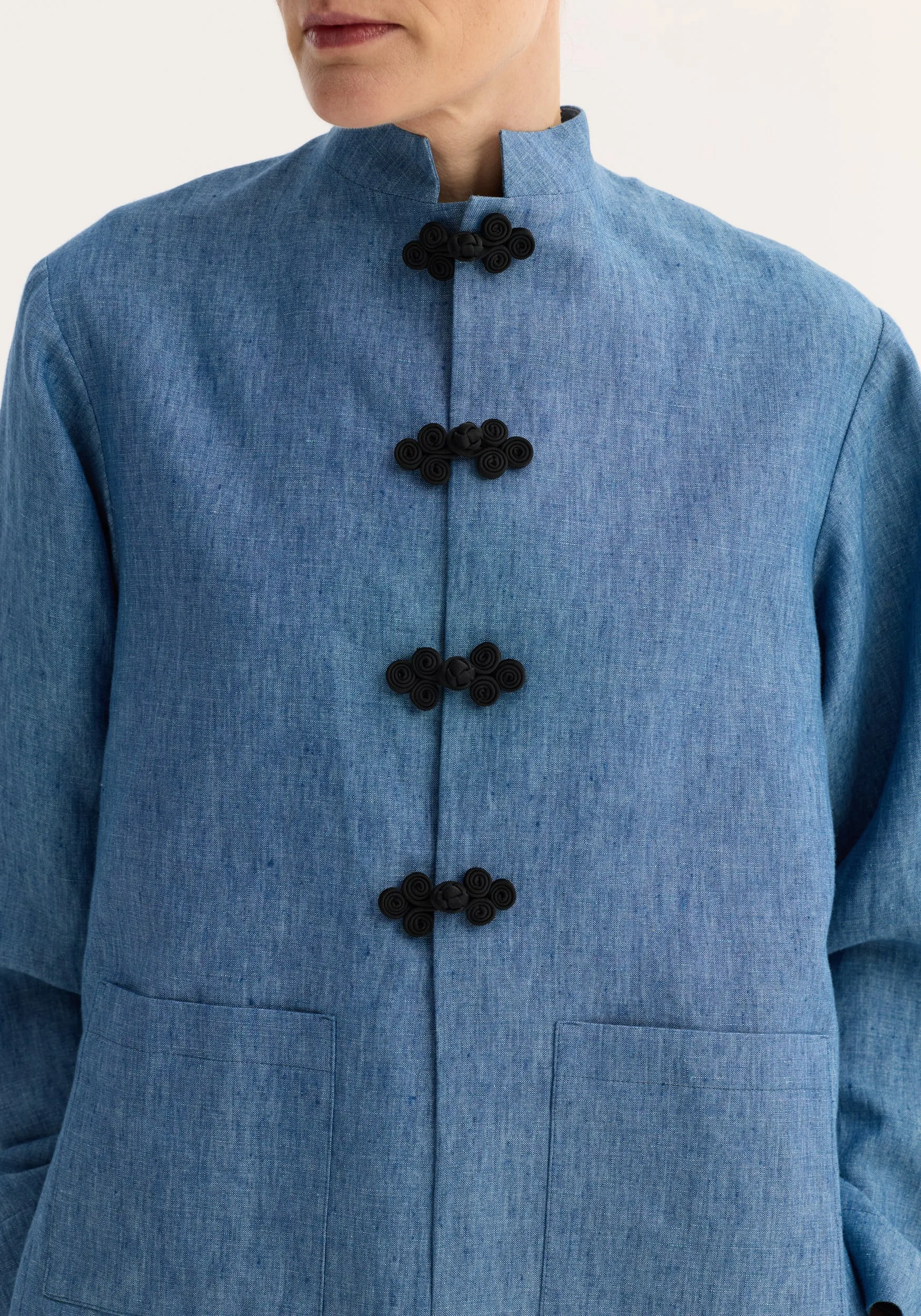 Pankou closure jacket | ocean blue sold by Rohe product image thumbnail 5
