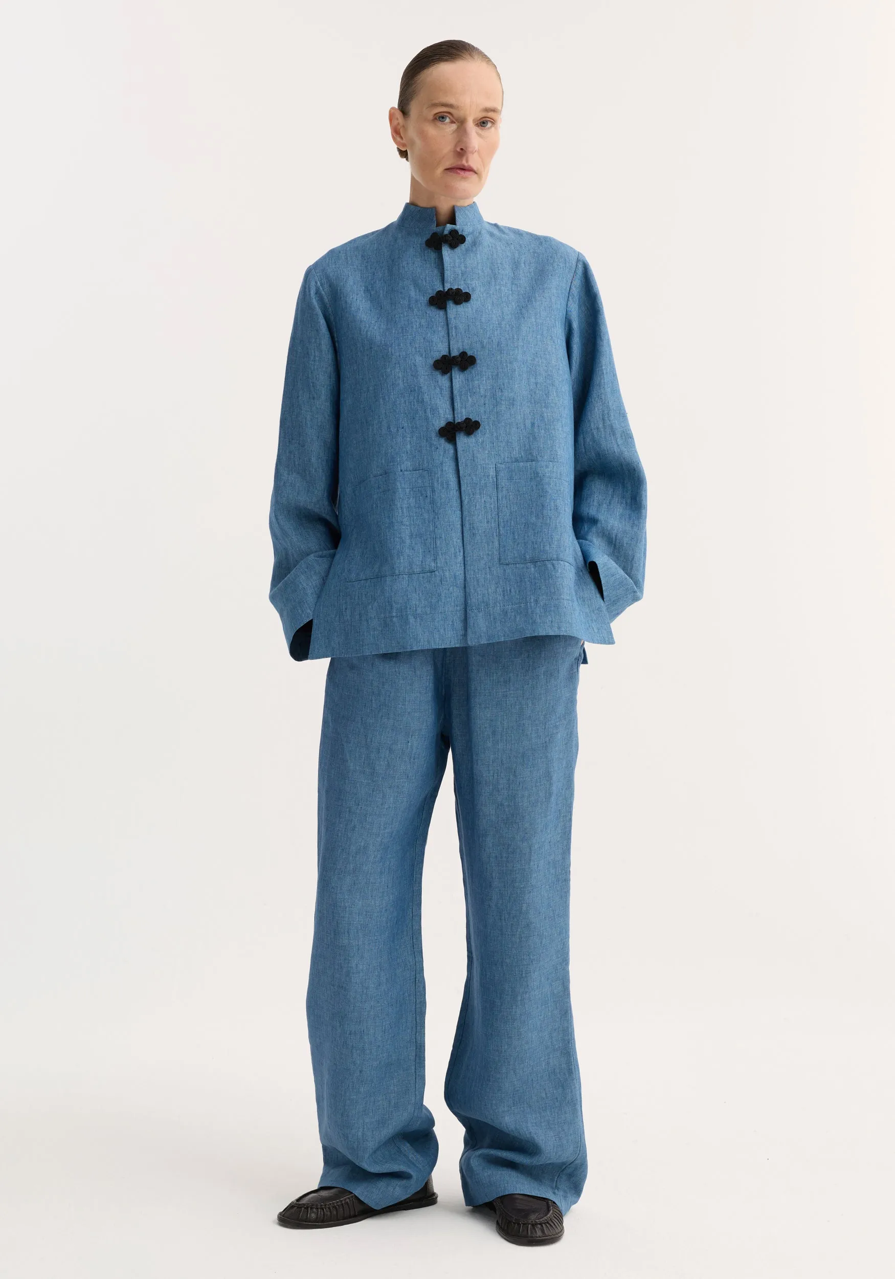 Pankou closure jacket | ocean blue sold by Rohe