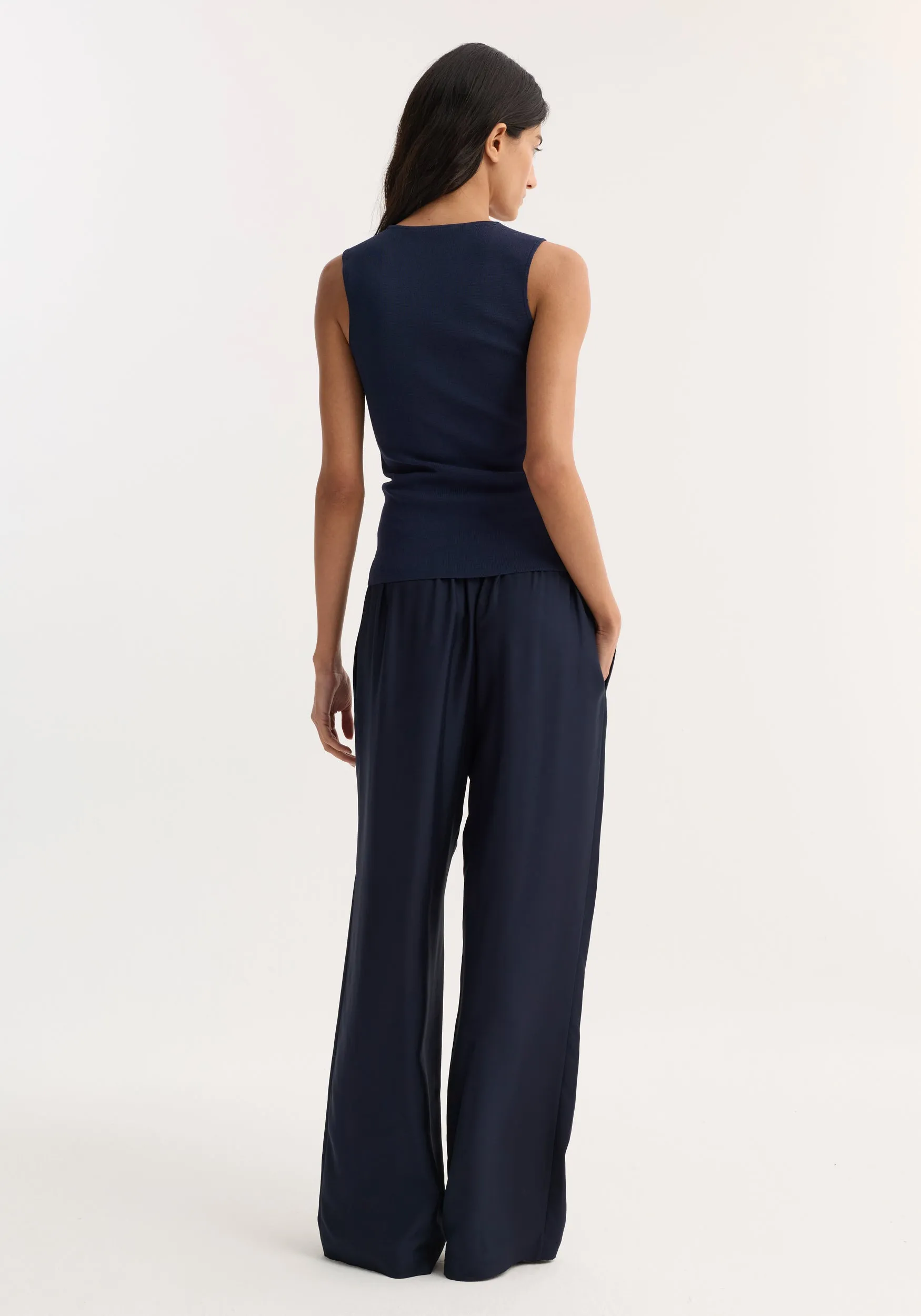 Bustier shaped knitted top | navy sold by Rohe product image thumbnail 3