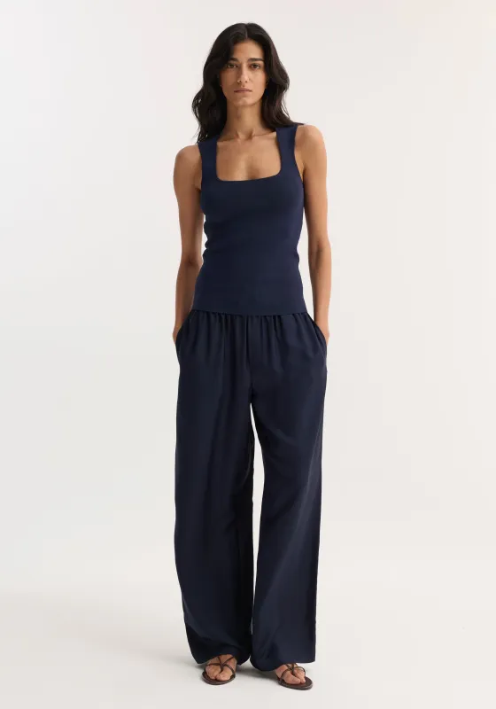 Bustier shaped knitted top | navy sold by Rohe