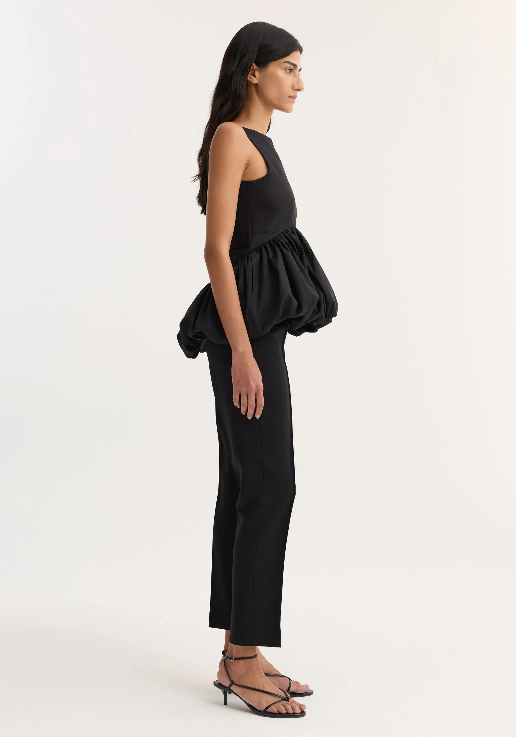 Voluminous boat-neck top | black sold by Rohe product image thumbnail 3