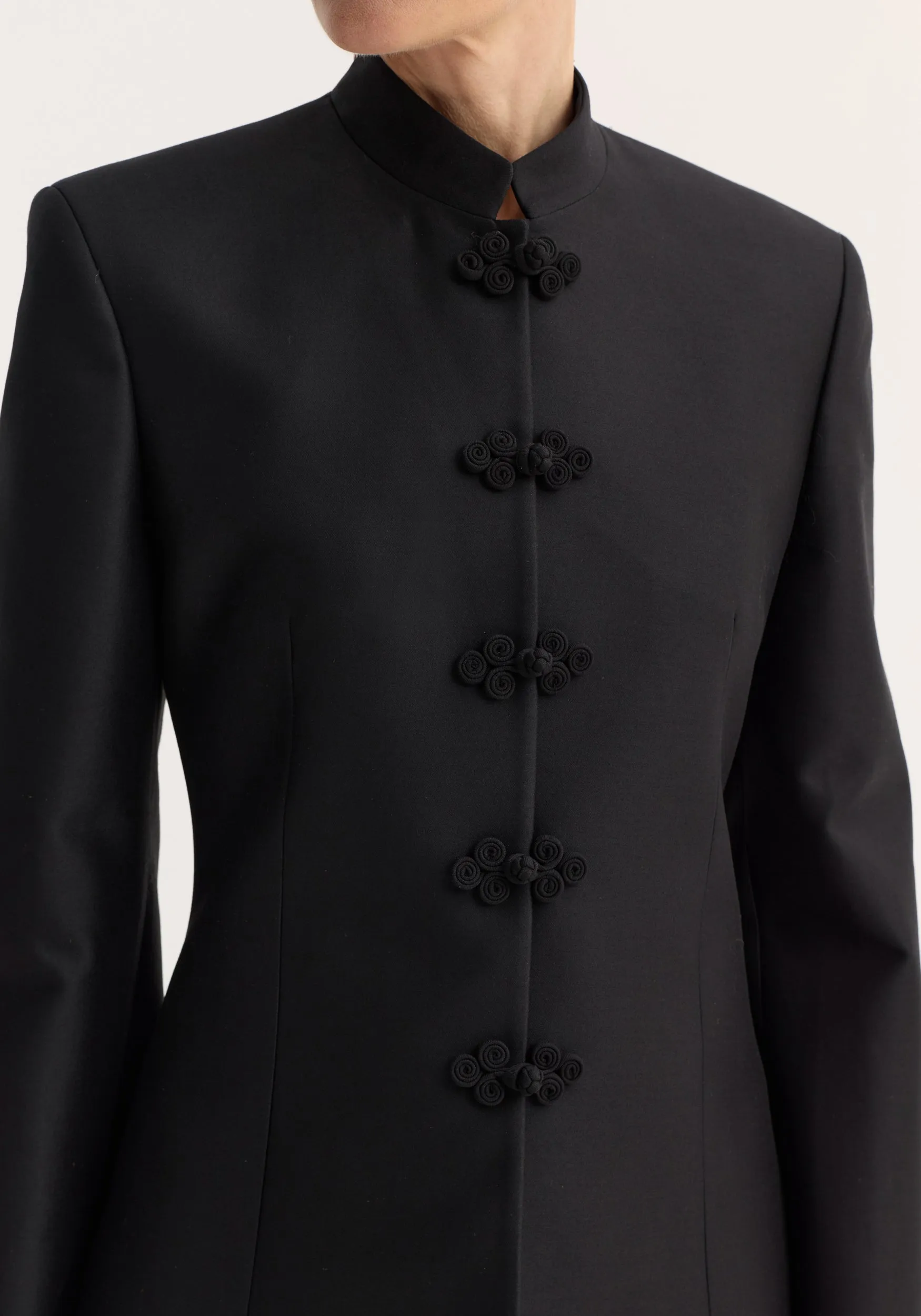 Sculptural pankou closure blazer | black sold by Rohe product image thumbnail 3