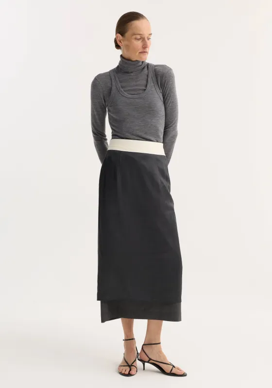 Inside-out skirt | dark grey melange made by Rohe