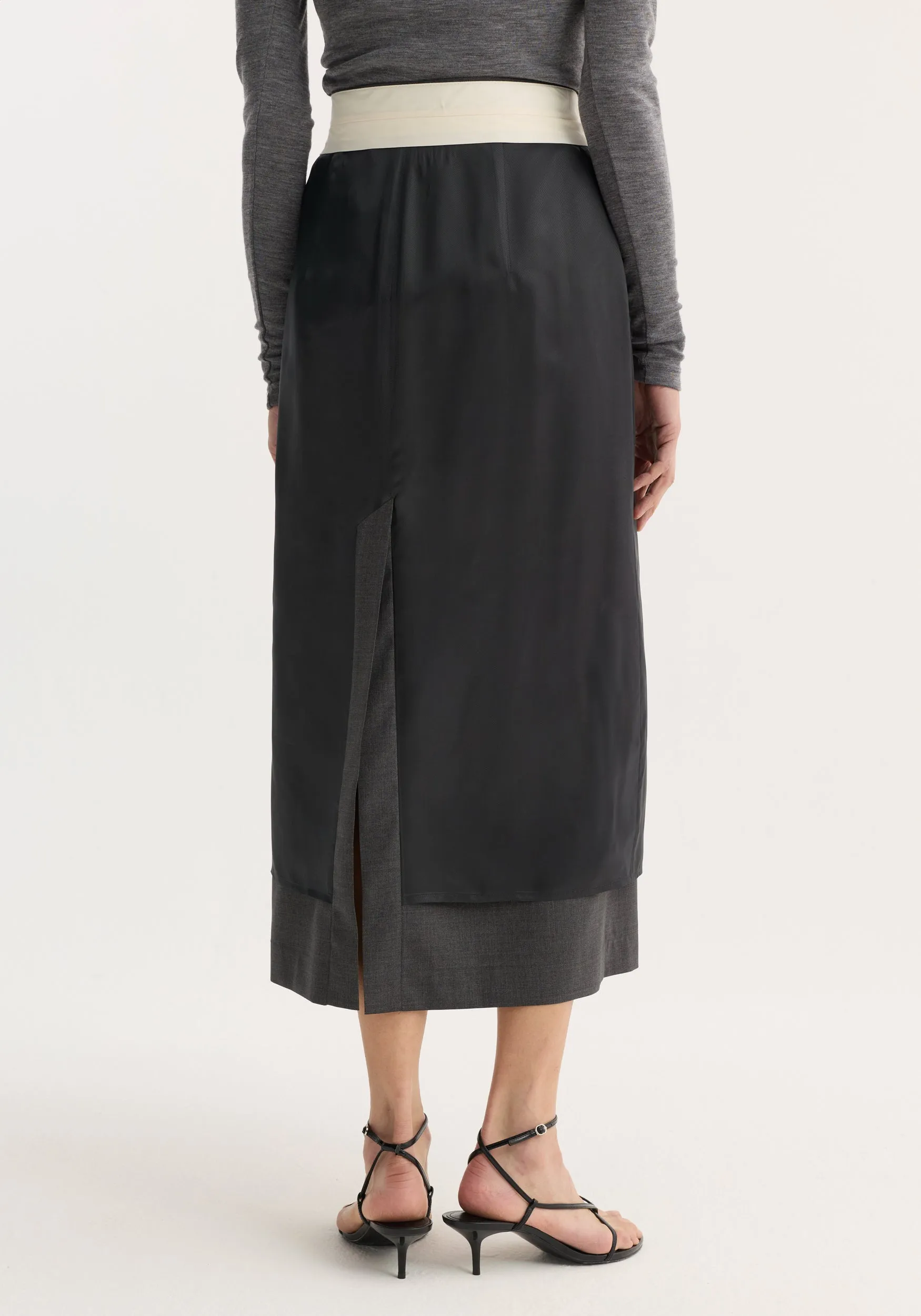 Inside-out skirt | dark grey melange sold by Rohe product image thumbnail 5