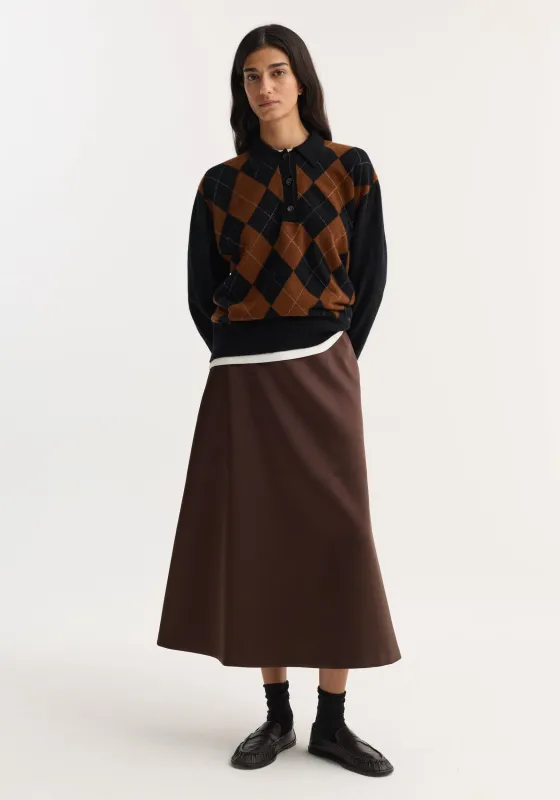 Voluminous a-line skirt | espresso made by Rohe