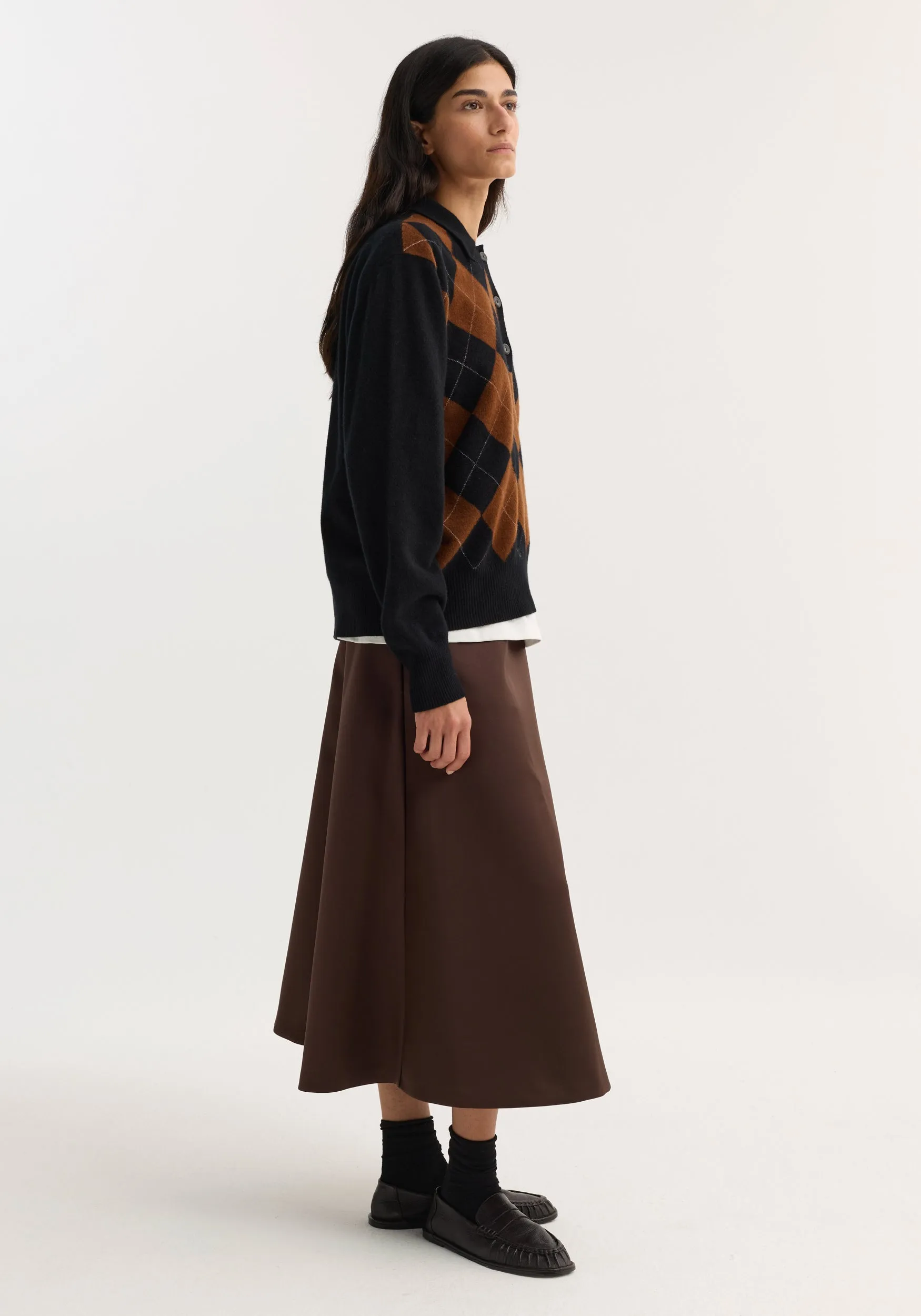 Voluminous a-line skirt | espresso sold by Rohe product image thumbnail 2