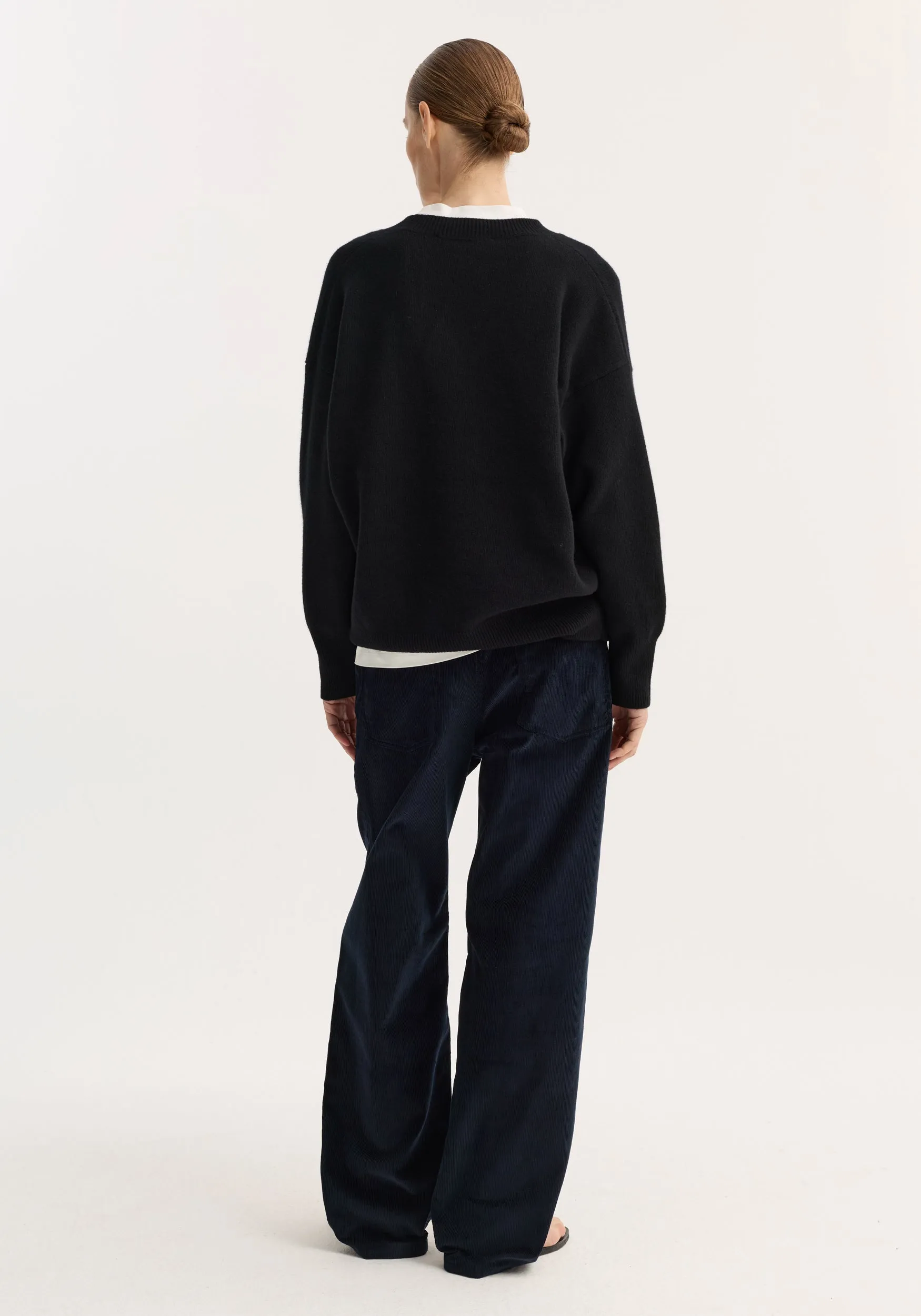 V-neck knitted jumper | black sold by Rohe product image thumbnail 5