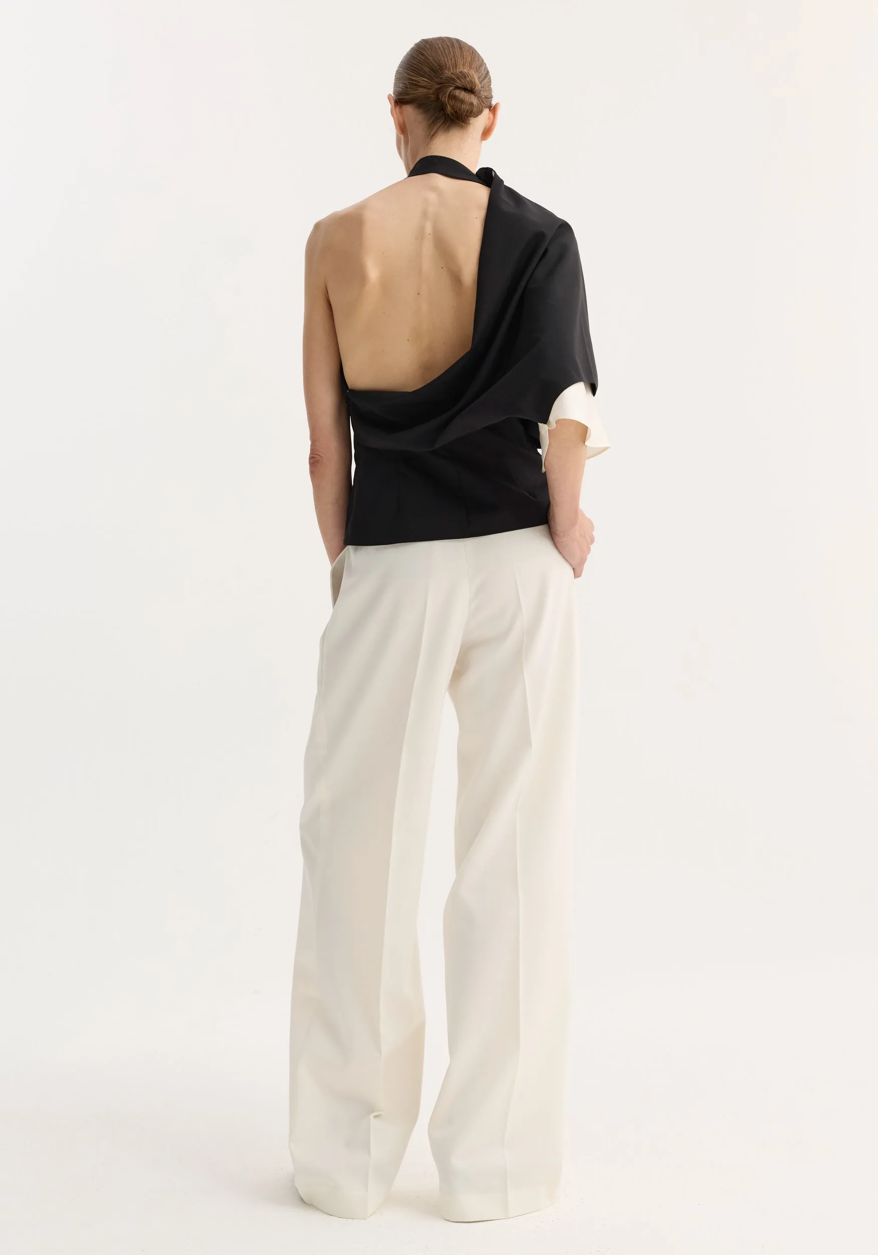 Draped open back wool top | black sold by Rohe product image thumbnail 5