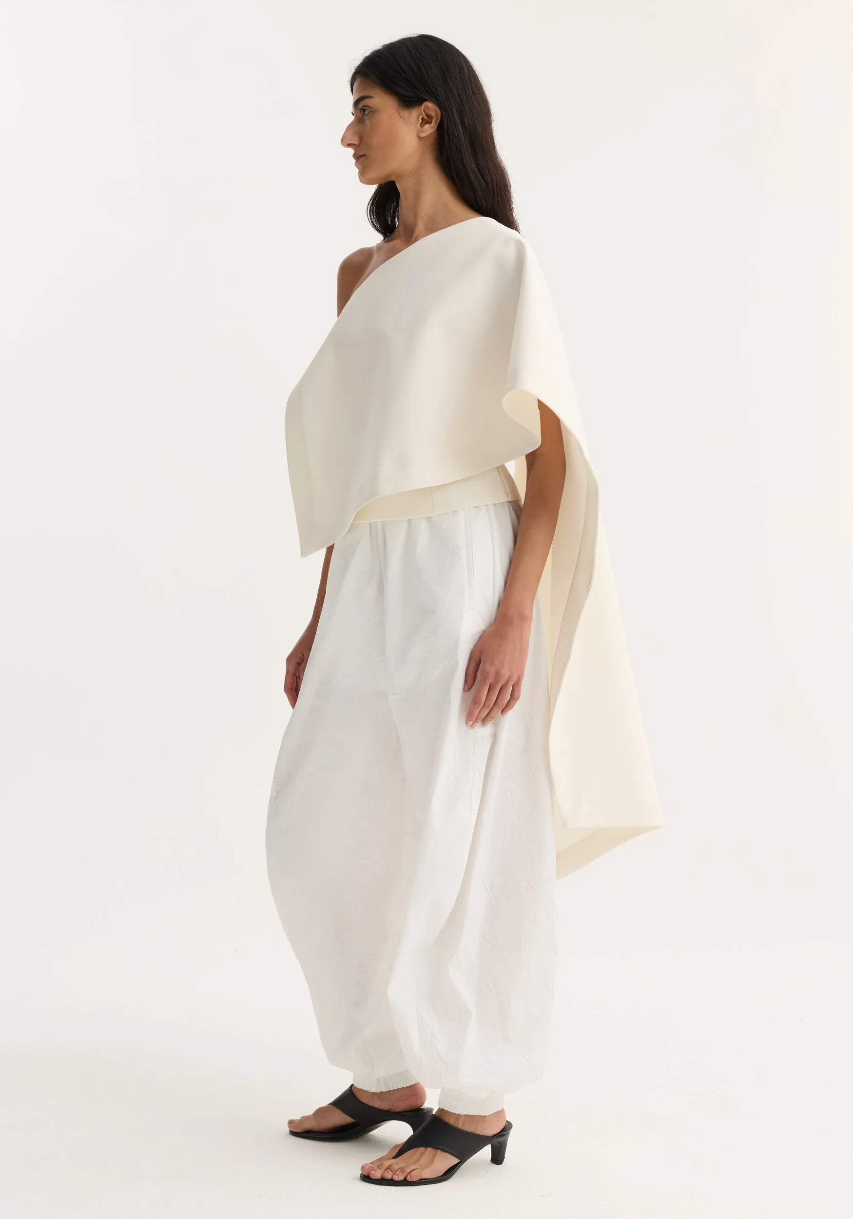 Draped cape top | cream sold by Rohe product image thumbnail 4