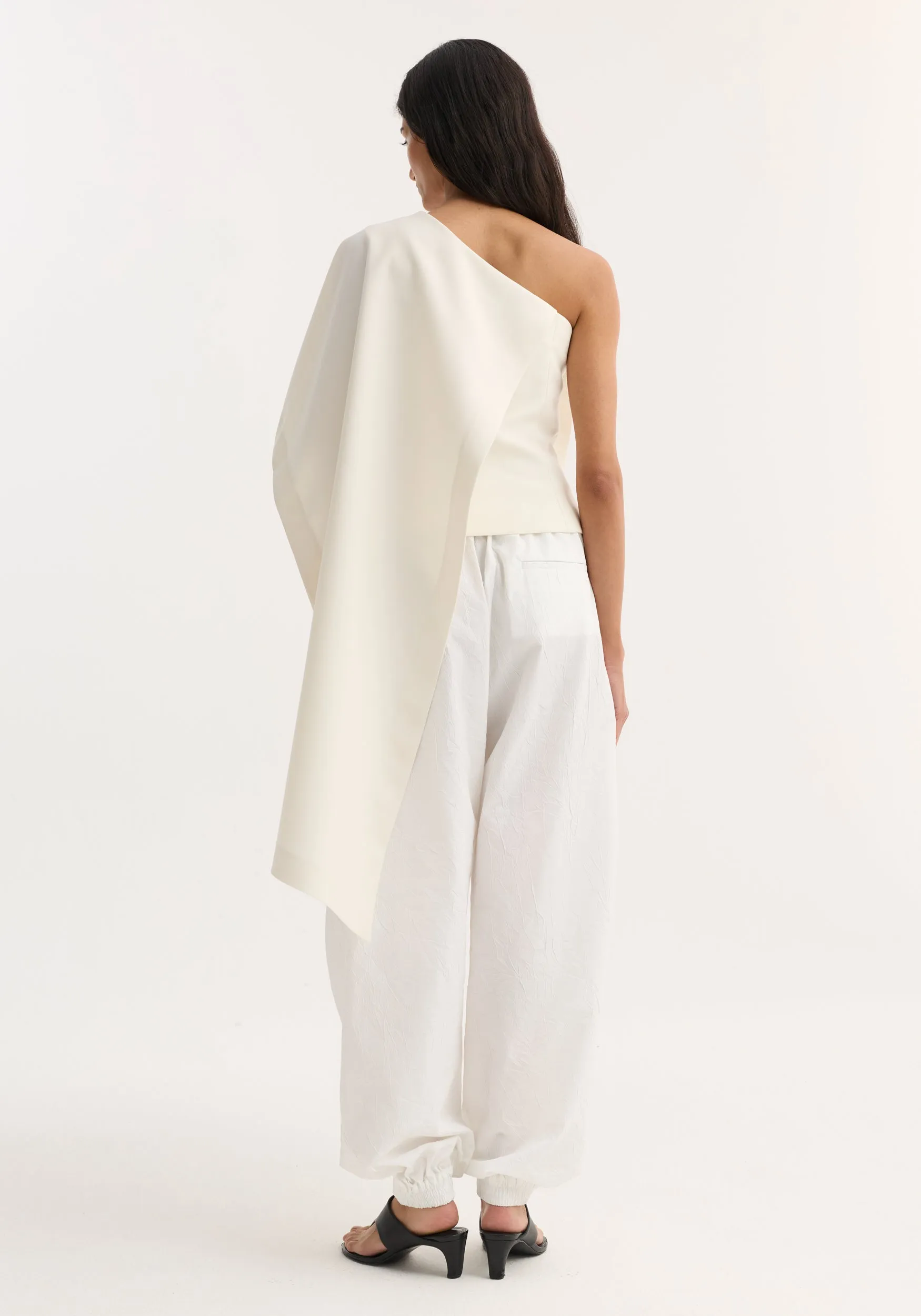 Draped cape top | cream sold by Rohe product image thumbnail 5