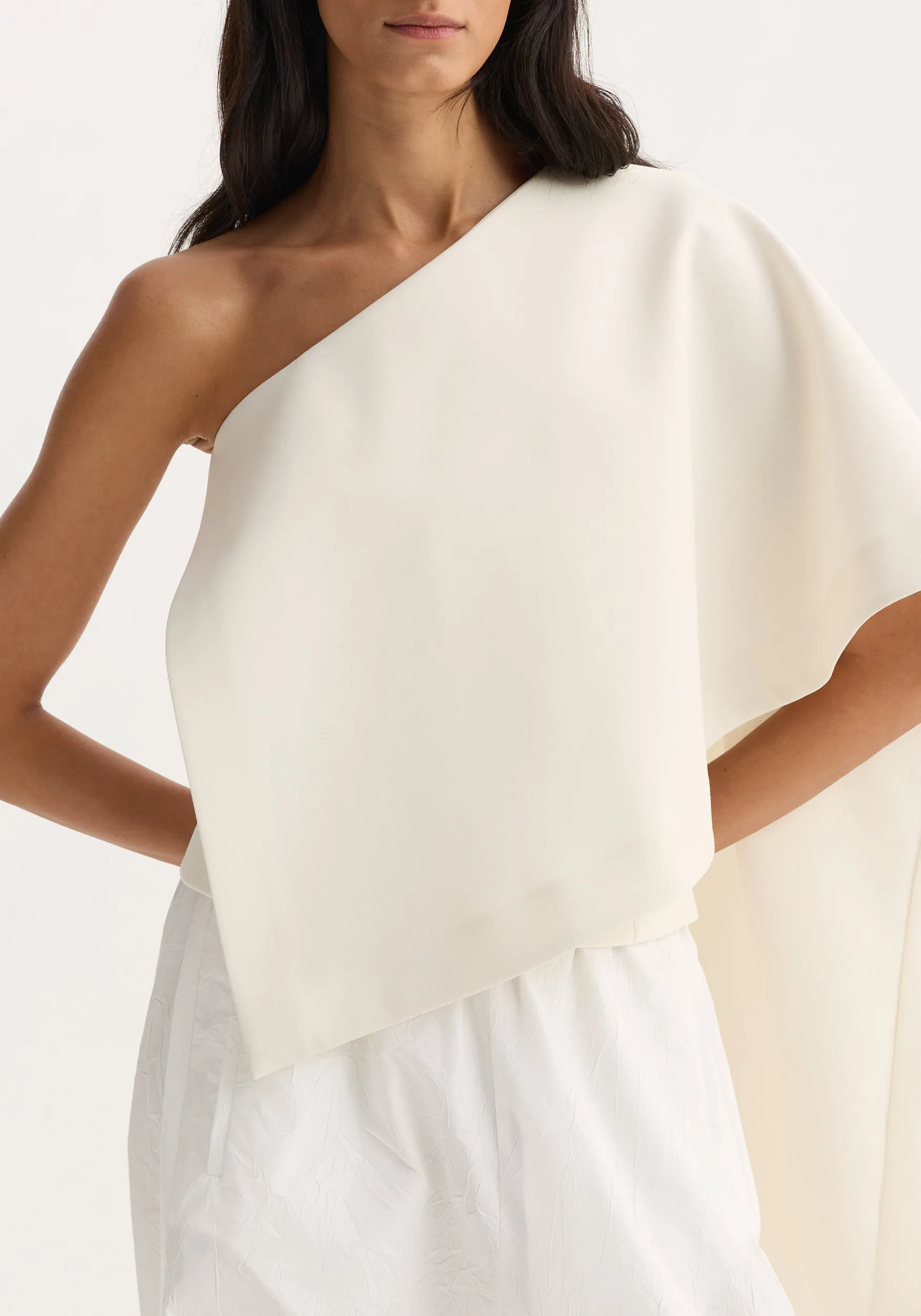 Draped cape top | cream sold by Rohe product image thumbnail 2