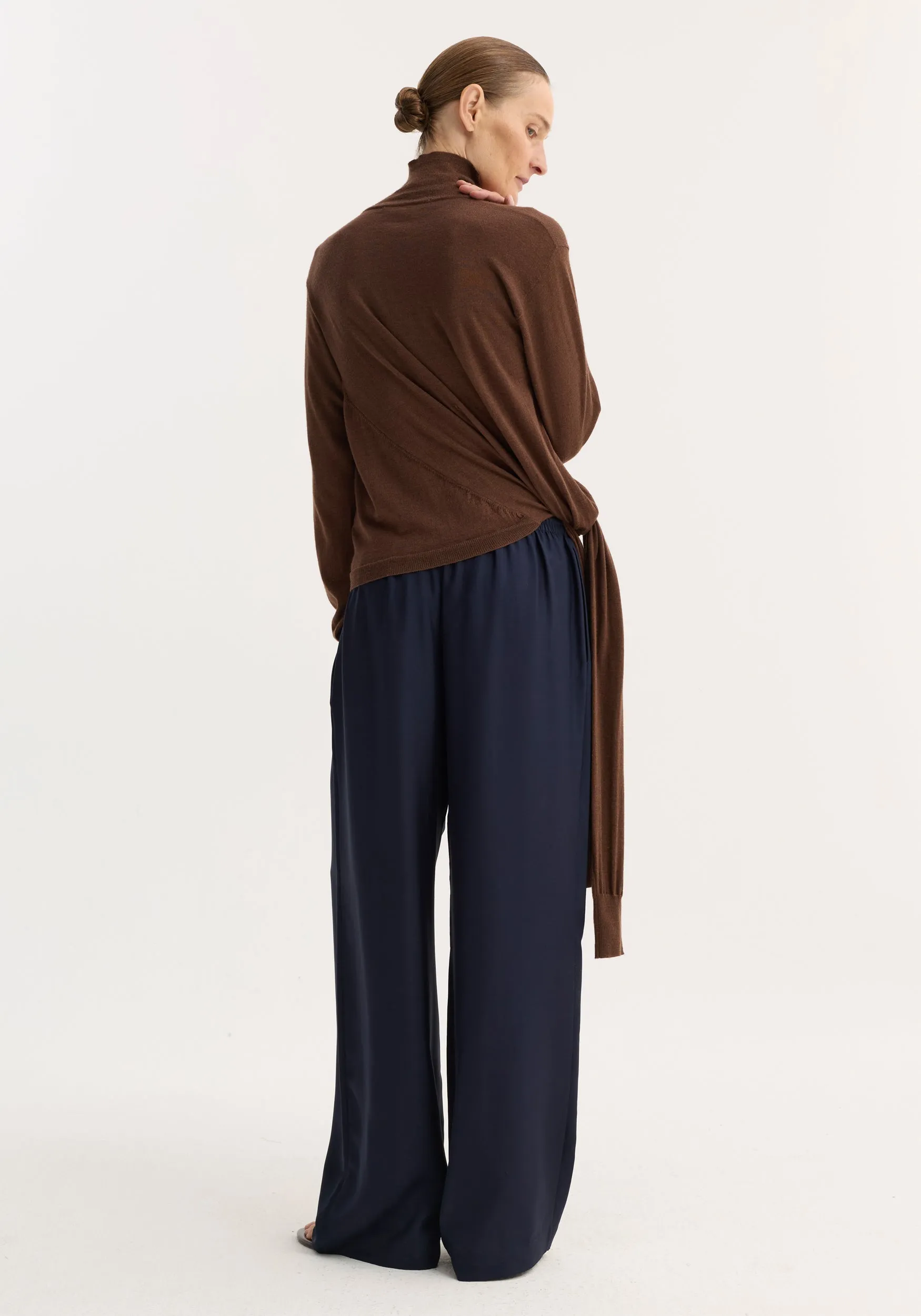 Wide leg silk trousers | night sold by Rohe product image thumbnail 4