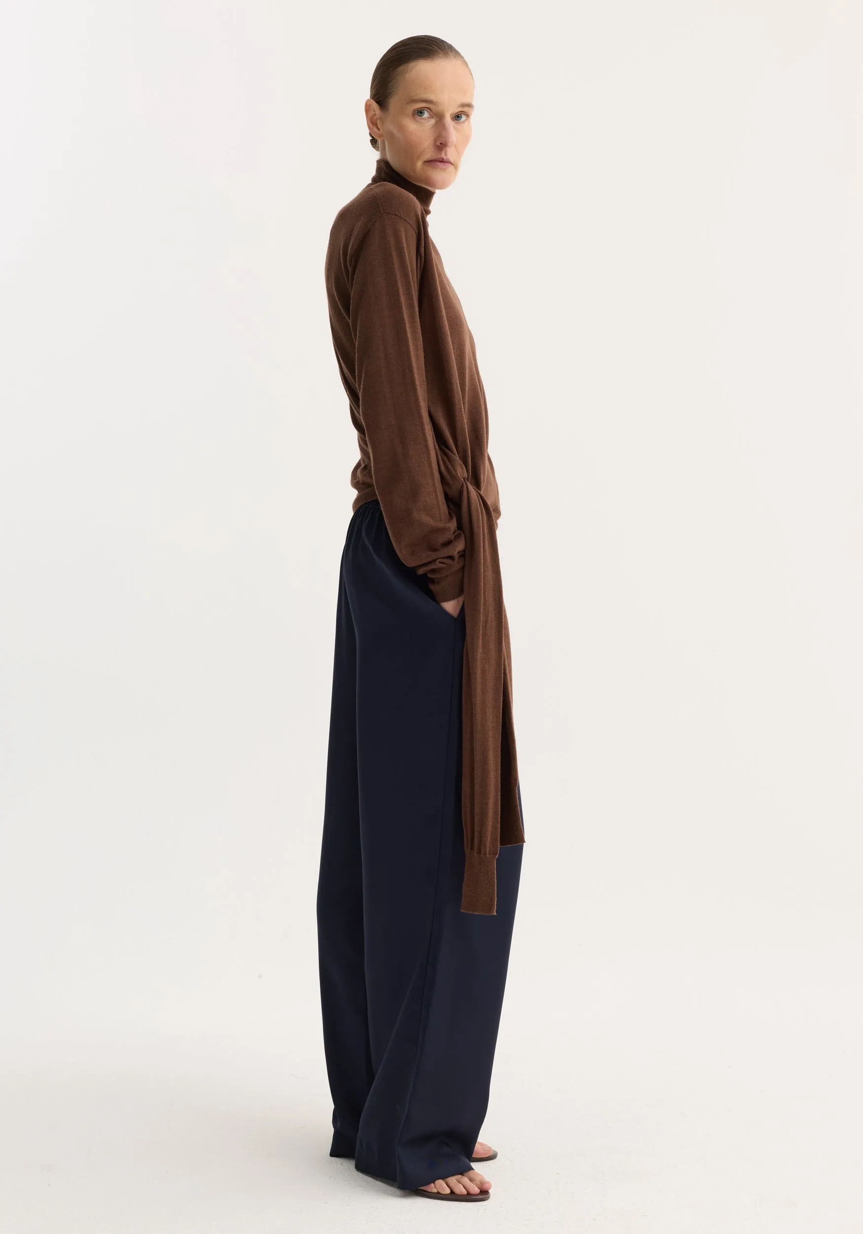 Wide leg silk trousers | night sold by Rohe product image thumbnail 2
