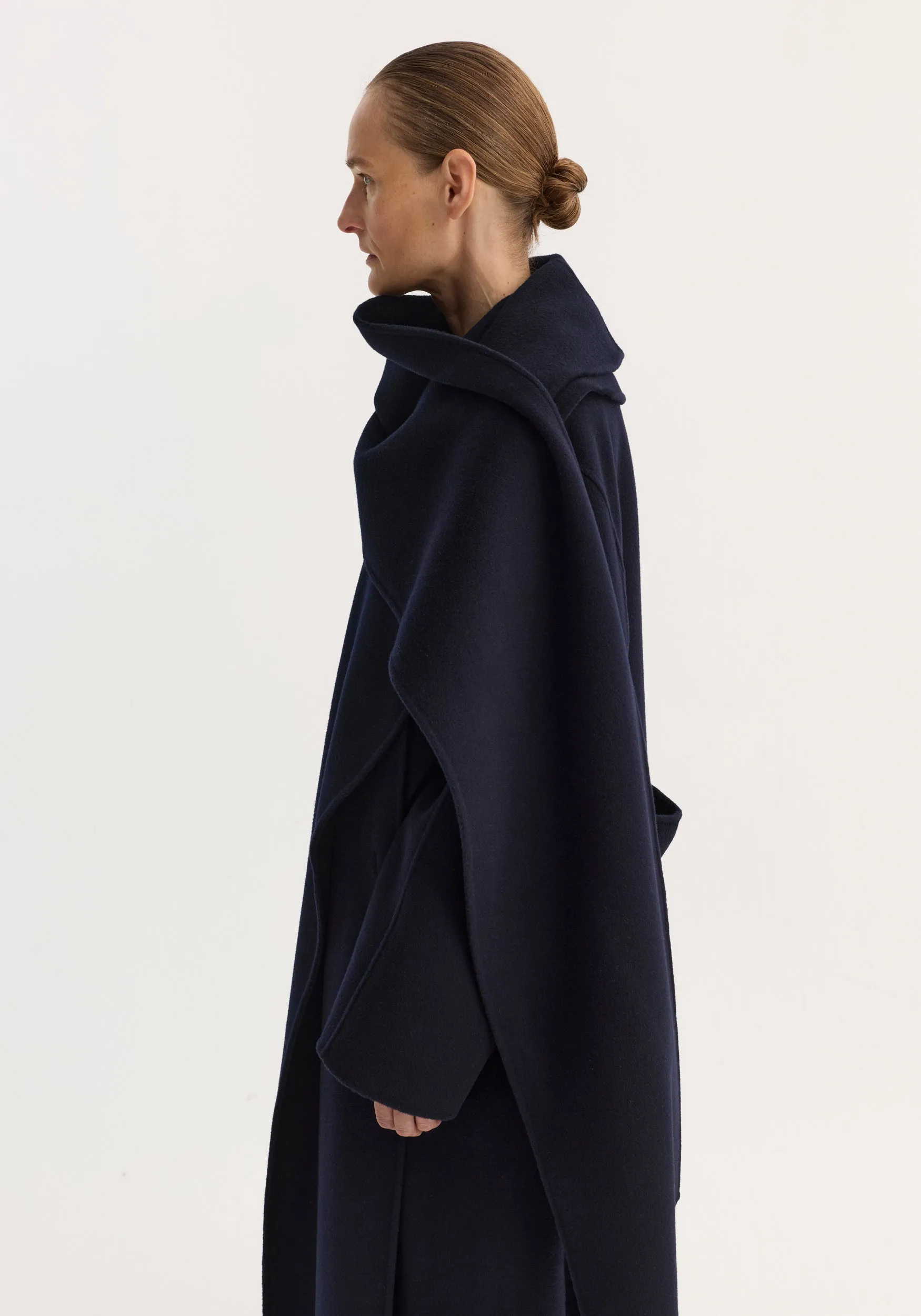 Signature double-faced scarf coat | navy sold by Rohe product image thumbnail 4