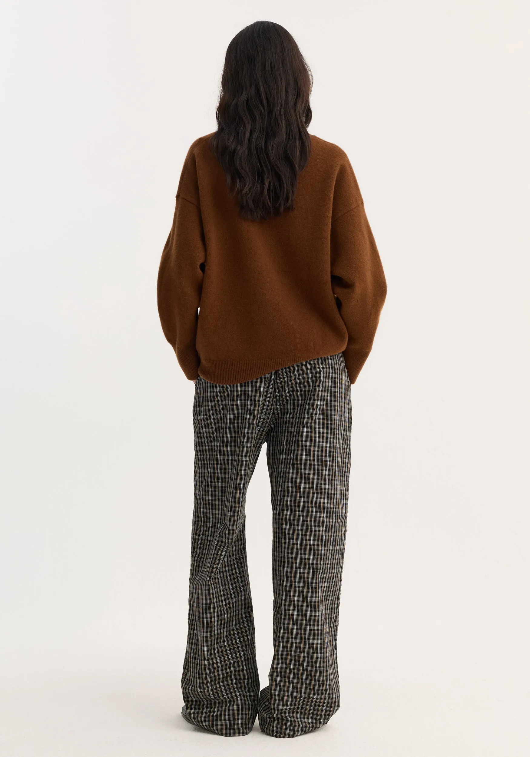 Relaxed fit trousers | black / brown check sold by Rohe product image thumbnail 5