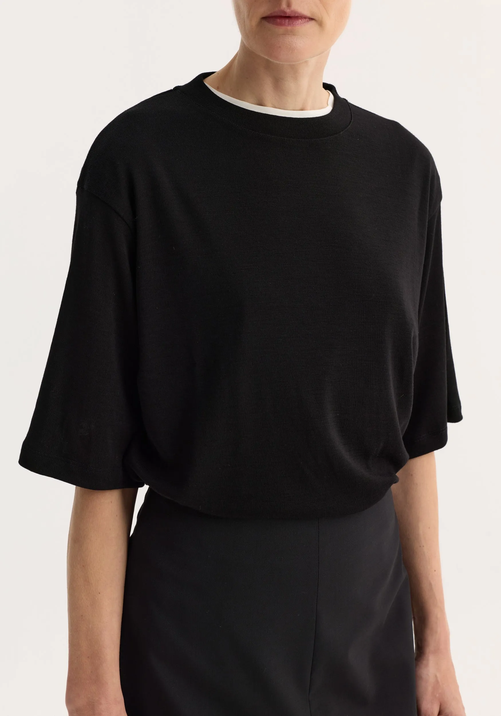 Oversized merino t-shirt | black sold by Rohe product image thumbnail 5