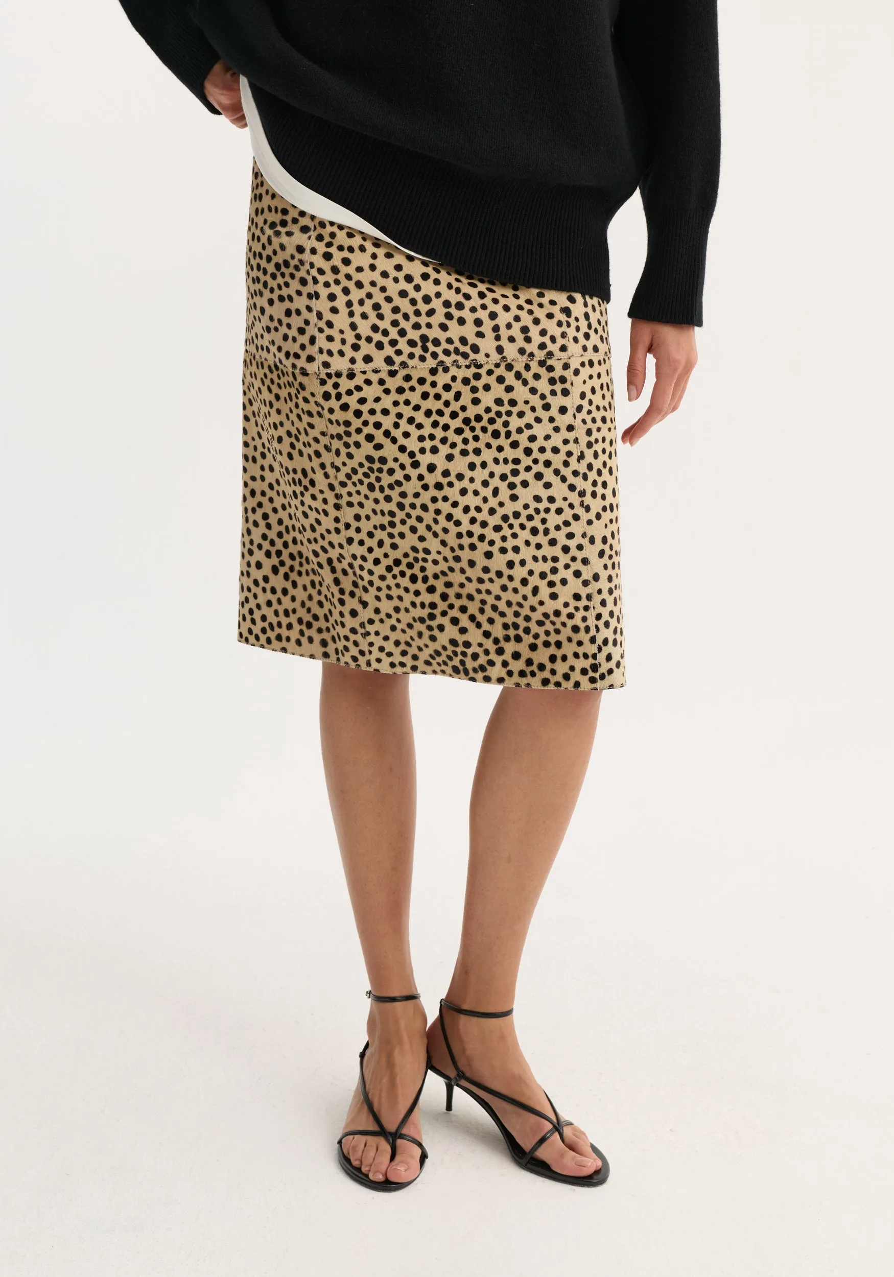 Pony hair pencil skirt | cheetah sold by Rohe product image thumbnail 3