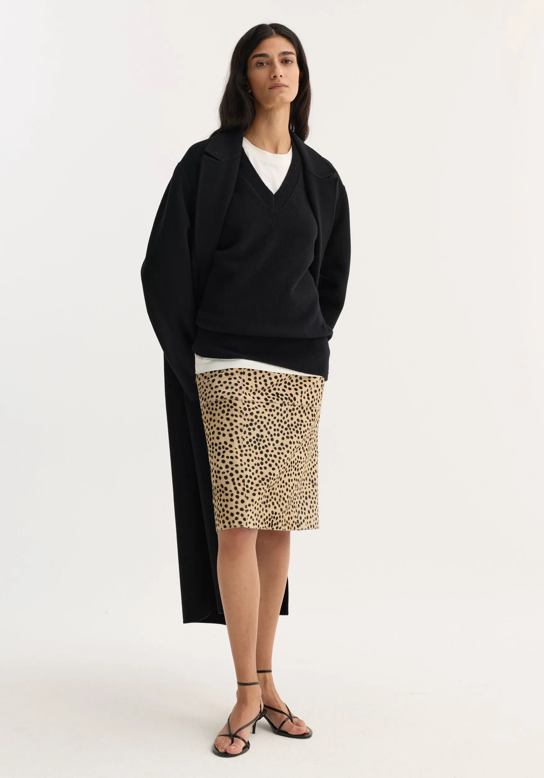 Pony hair pencil skirt | cheetah sold by Rohe product image thumbnail 2