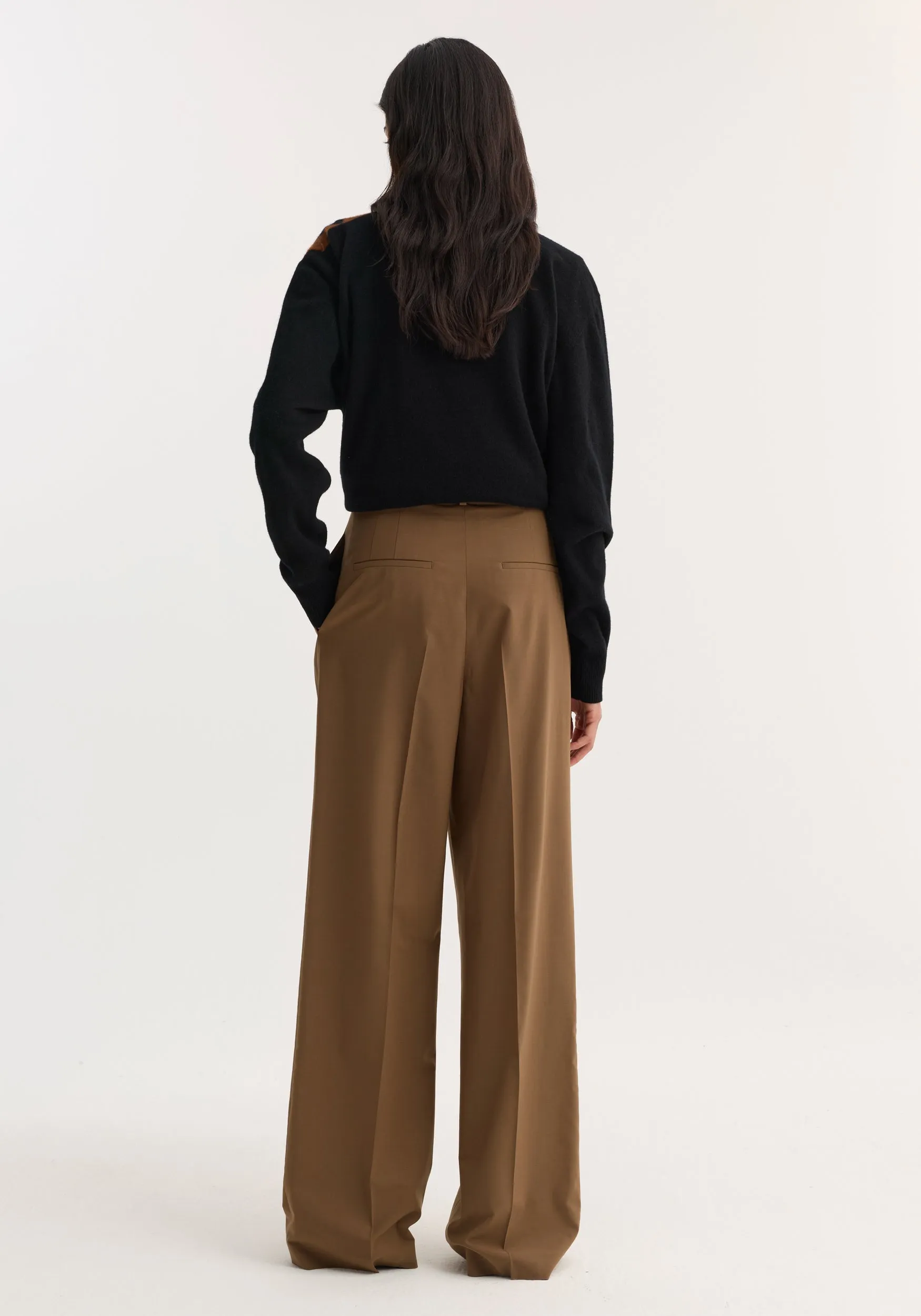Mid-waist tailored trousers | mocha sold by Rohe product image thumbnail 4
