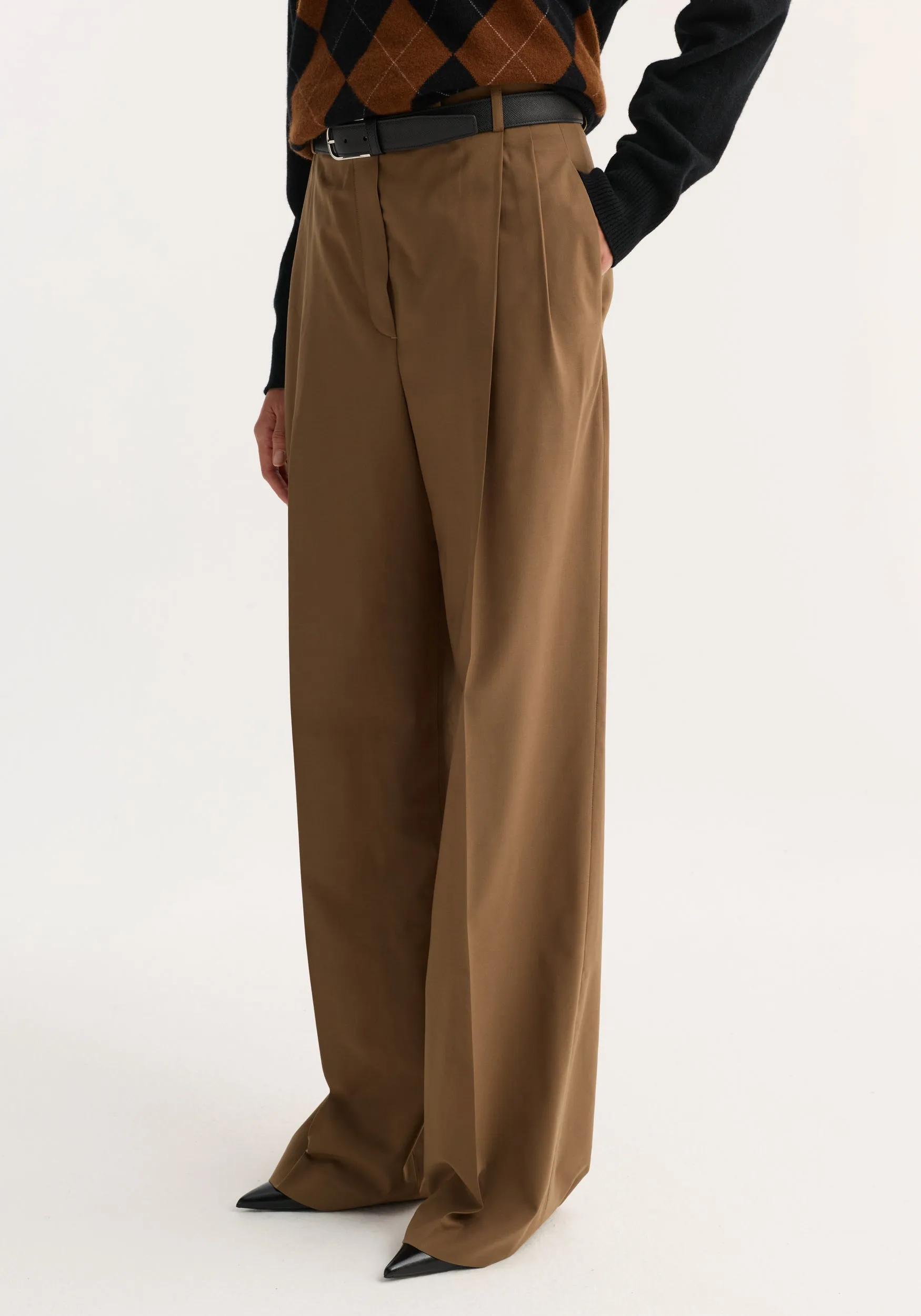 Mid-waist tailored trousers | mocha sold by Rohe product image thumbnail 2