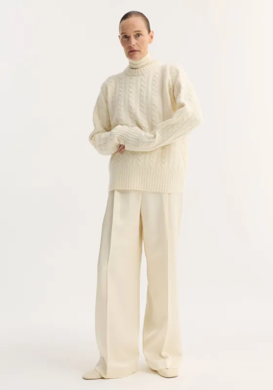 Cable knit jumper | off white made by Rohe