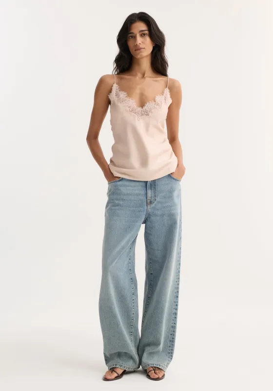 Lace silk camisole | rose sold by Rohe