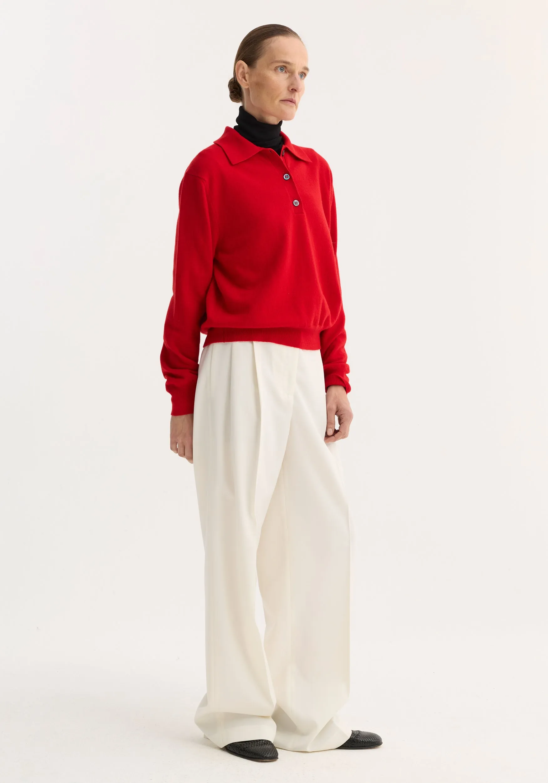 Wool cashmere polo | red sold by Rohe product image thumbnail 4