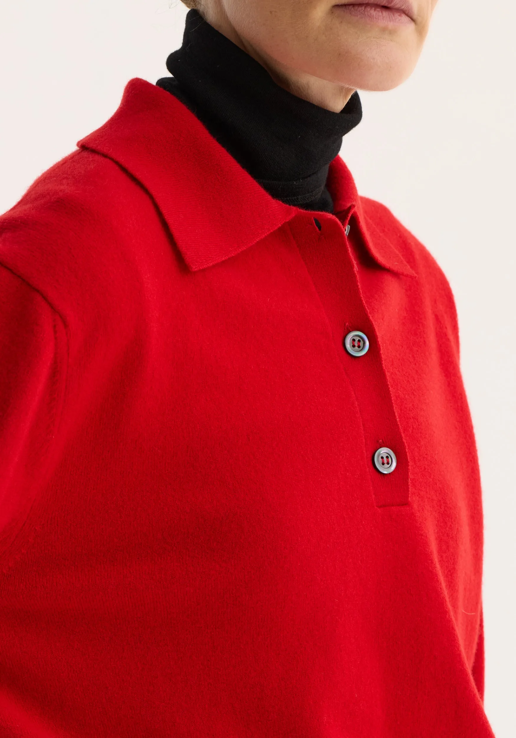 Wool cashmere polo | red sold by Rohe product image thumbnail 3
