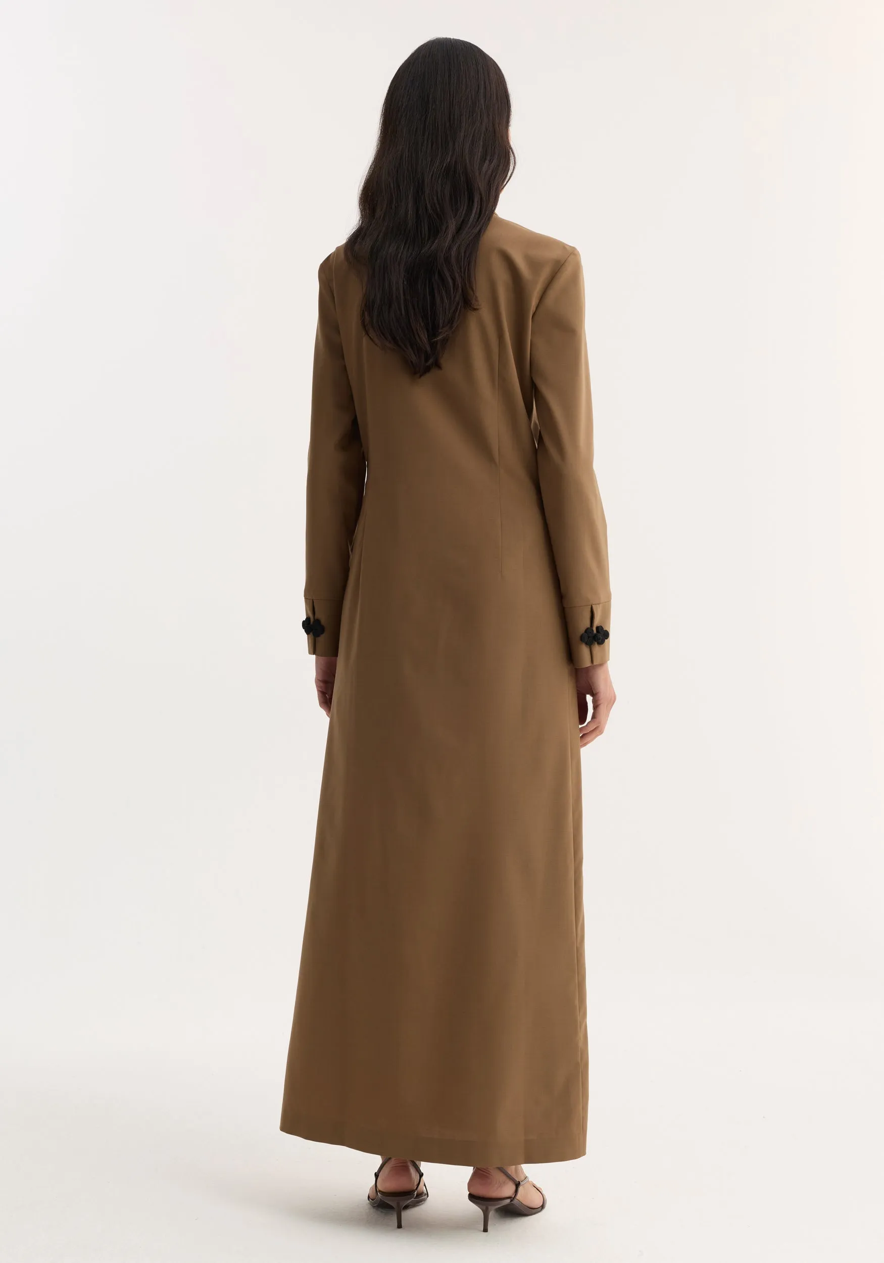 Pankou closure dress | mocha sold by Rohe product image thumbnail 4